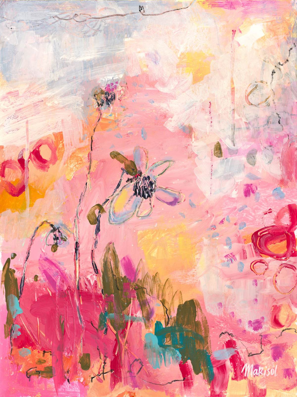 Affisch - Blomsterabstrakt av Makisol