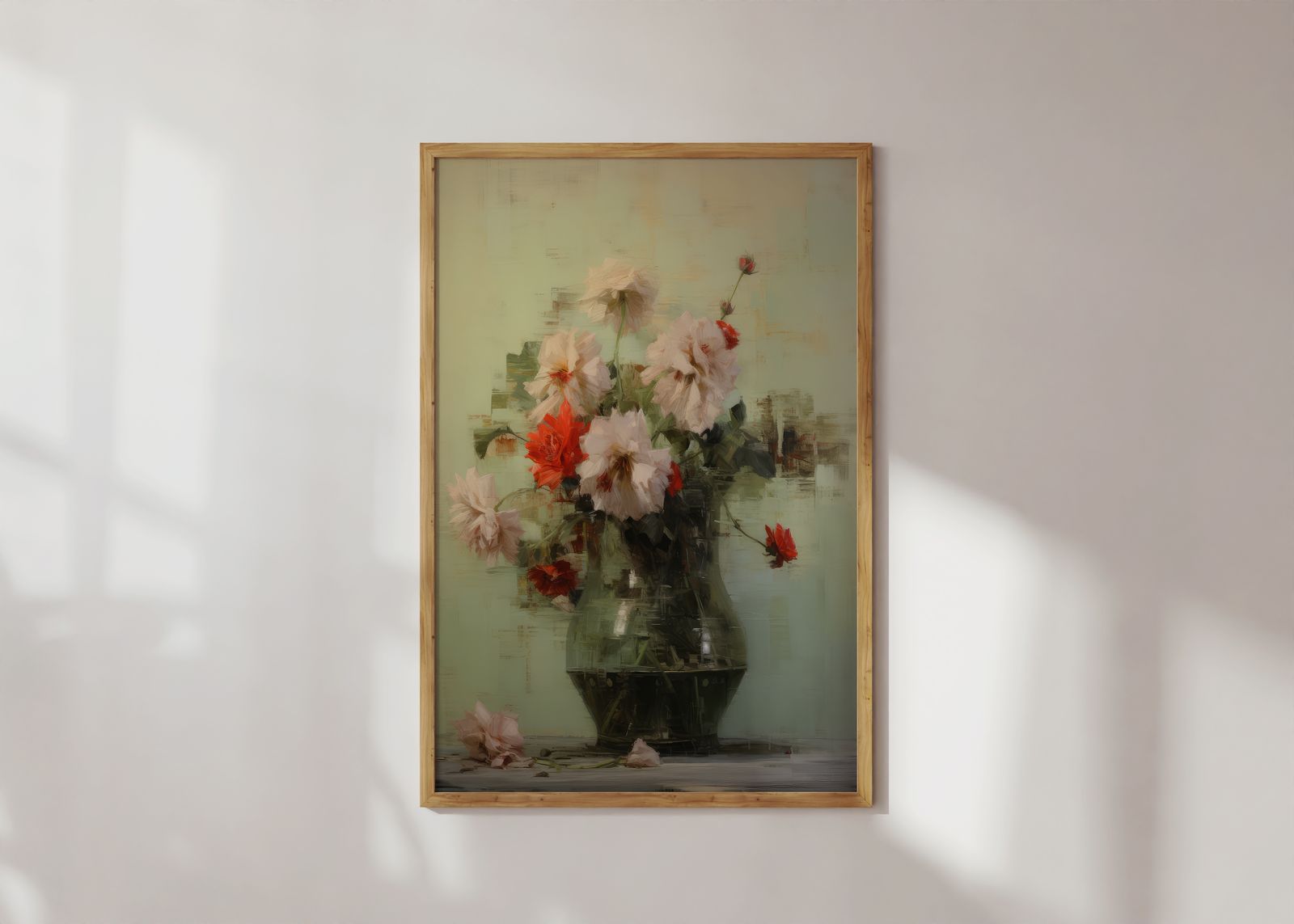 Poster - Blommig Vas Målning