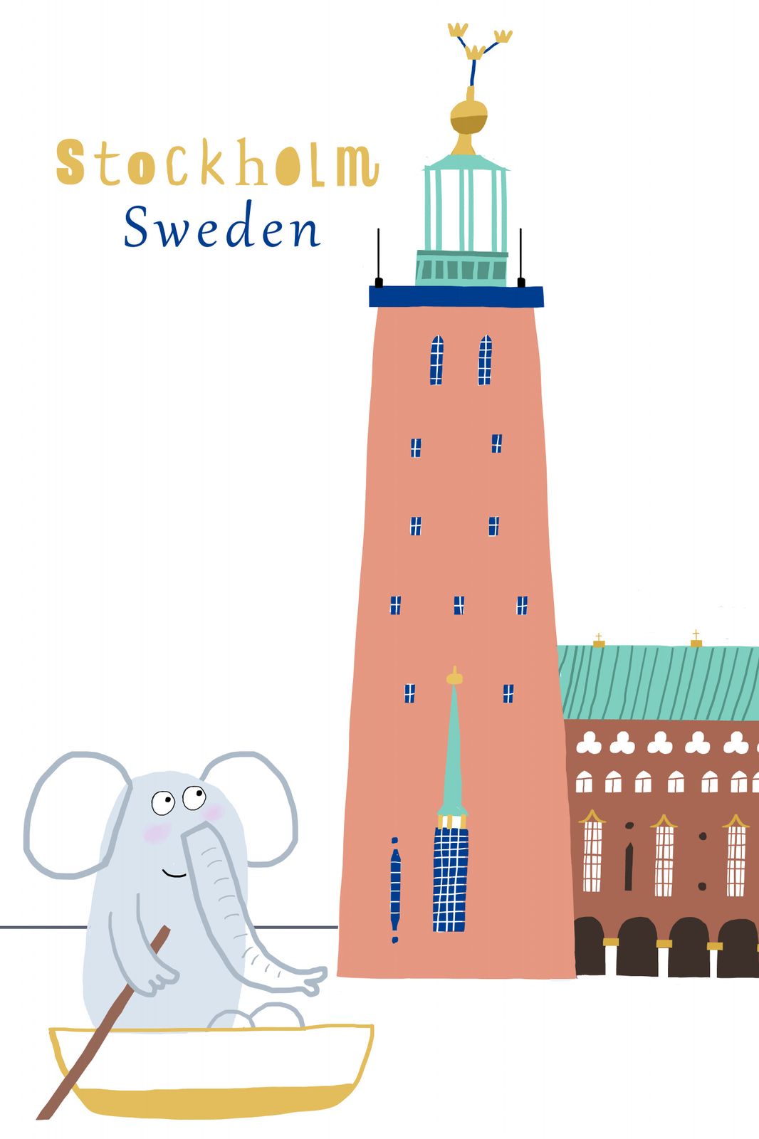 Poster - Stockholm Sverige med Elefant