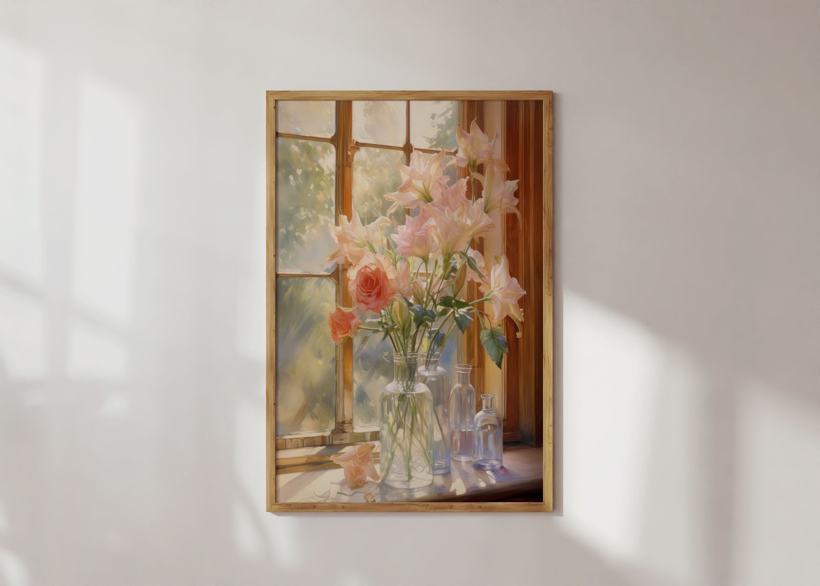 Poster - Blommigt Fönster