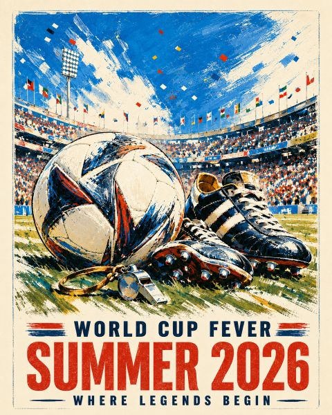 Poster - Fotbolls-VM Feber 2026