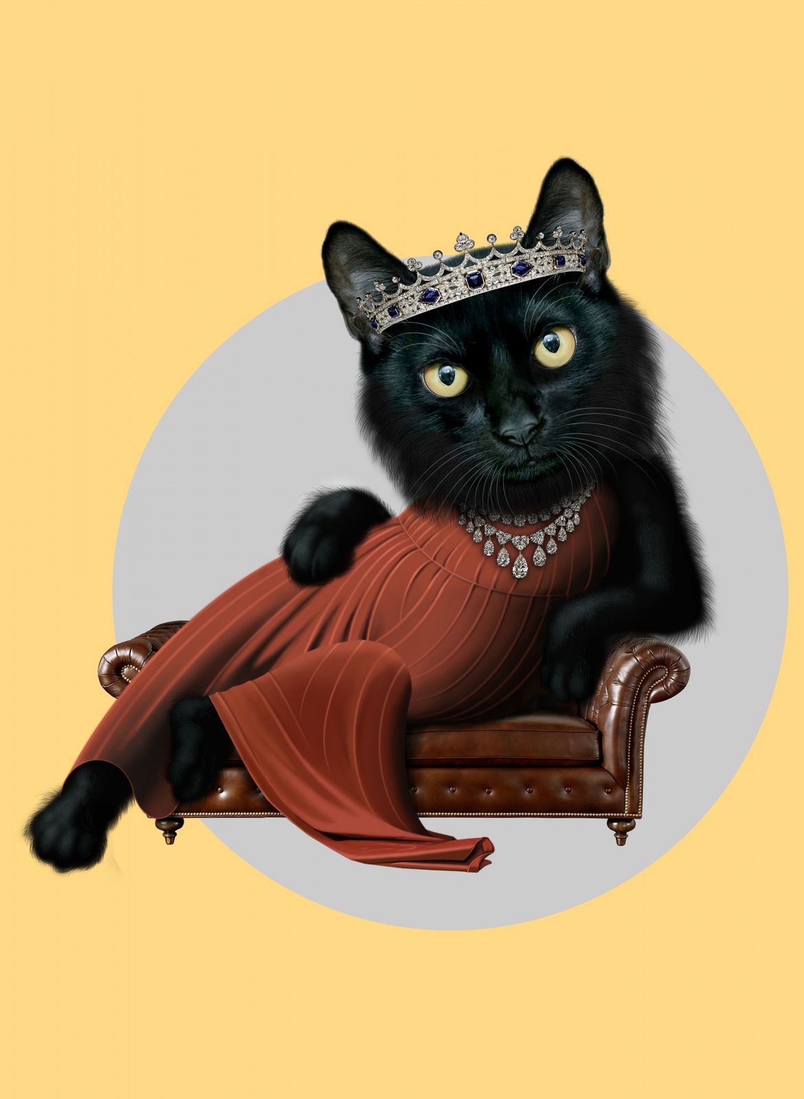 Poster - Regal Svart Katt