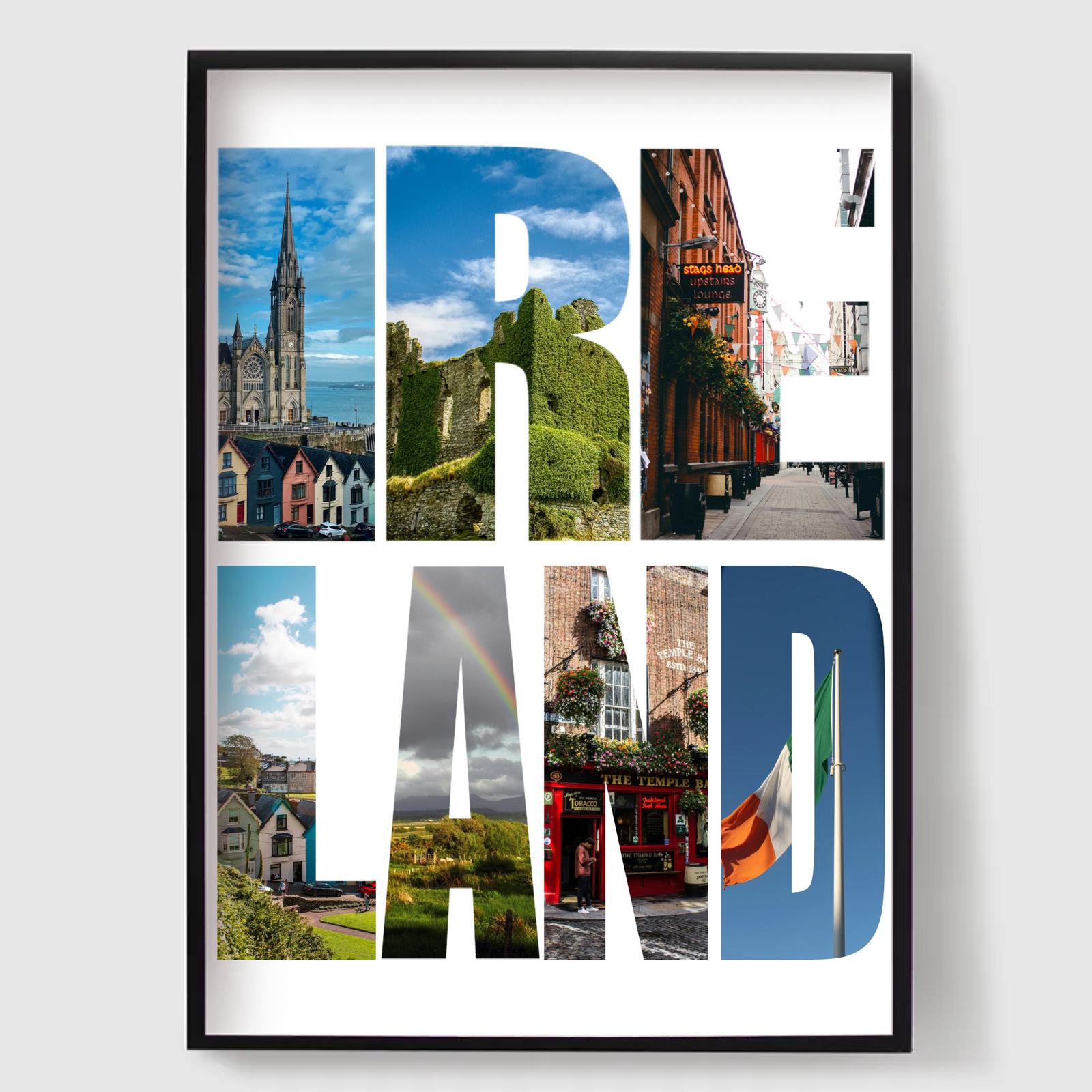 Personlig Poster - Destinationsnamn Fotouppladdning - Irland