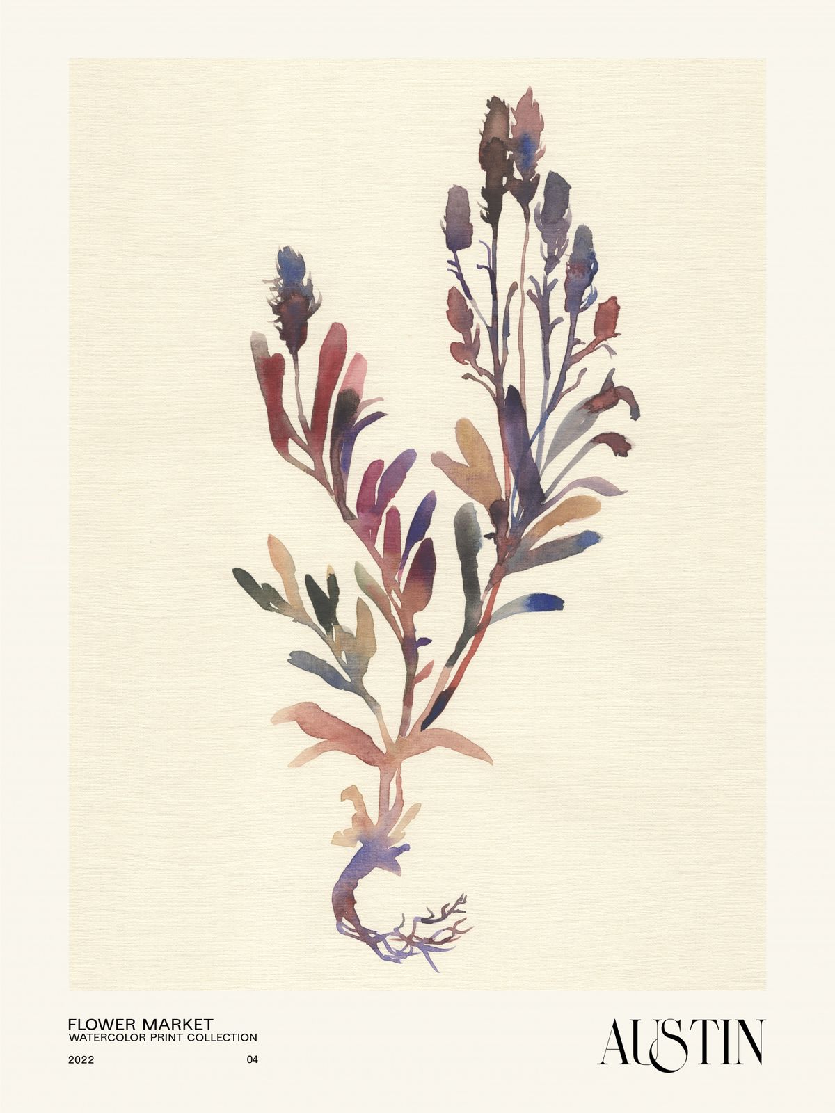 Poster - Blomstermarknad Akvarell