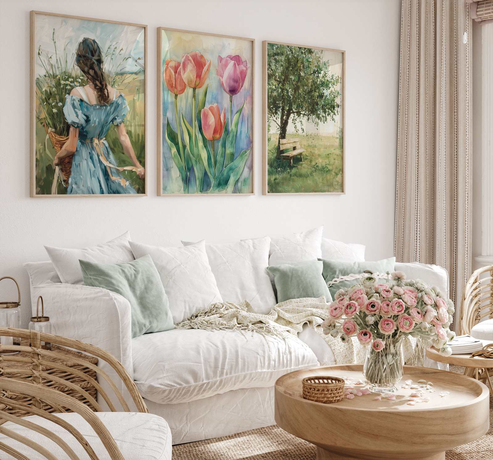 Poster - Tulpaner och Frid / Set av 3