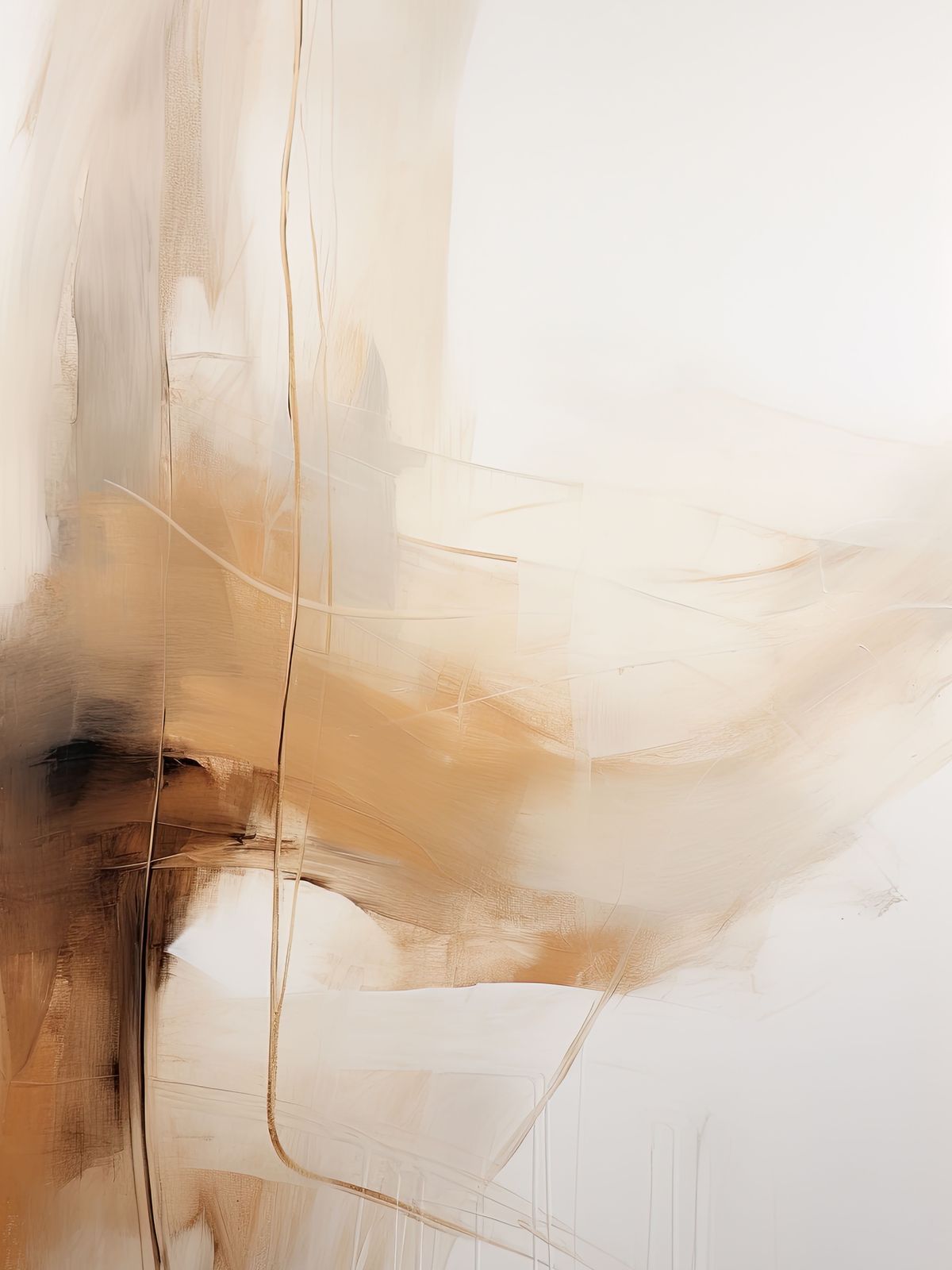 Poster - Abstrakta Bruna Penseldrag