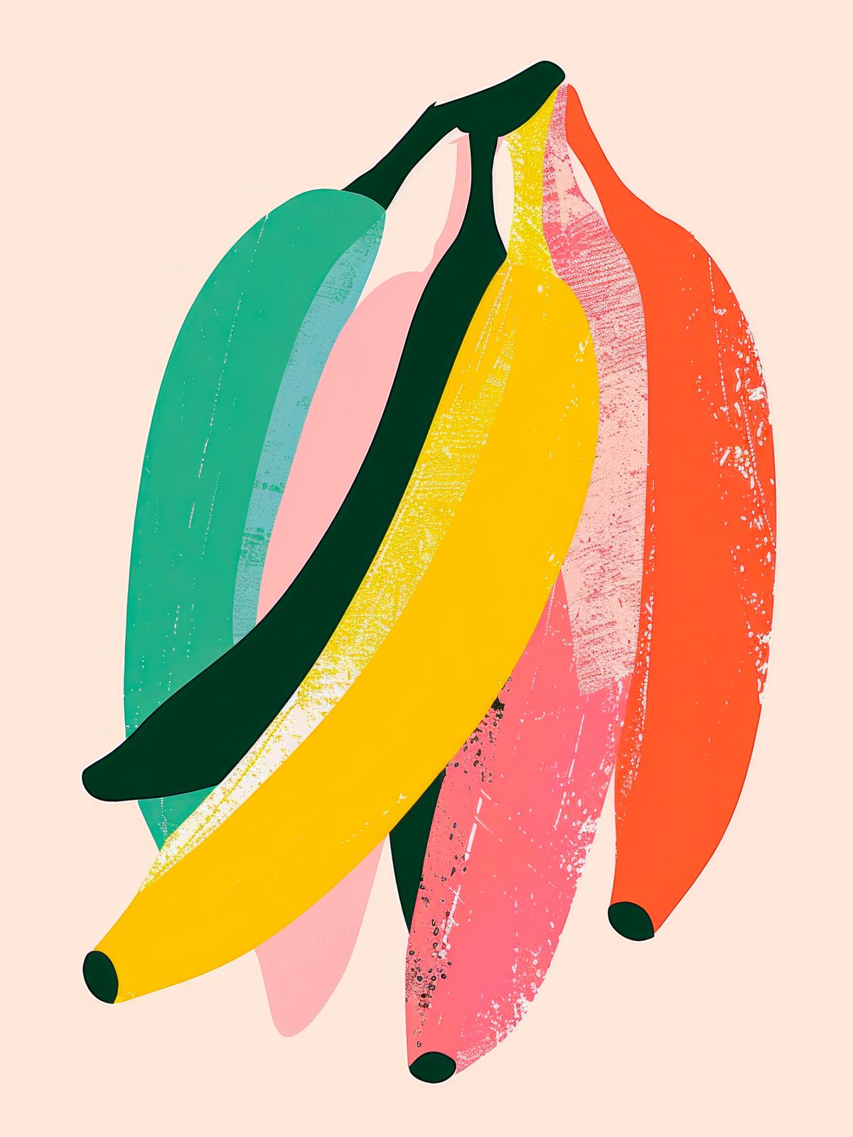 Poster - Färgglada Bananer