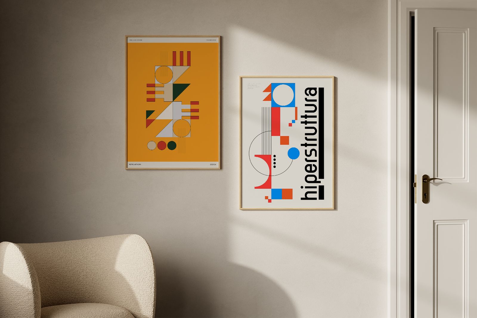 Poster - Retro Colorblock Kollektion / Set med 2