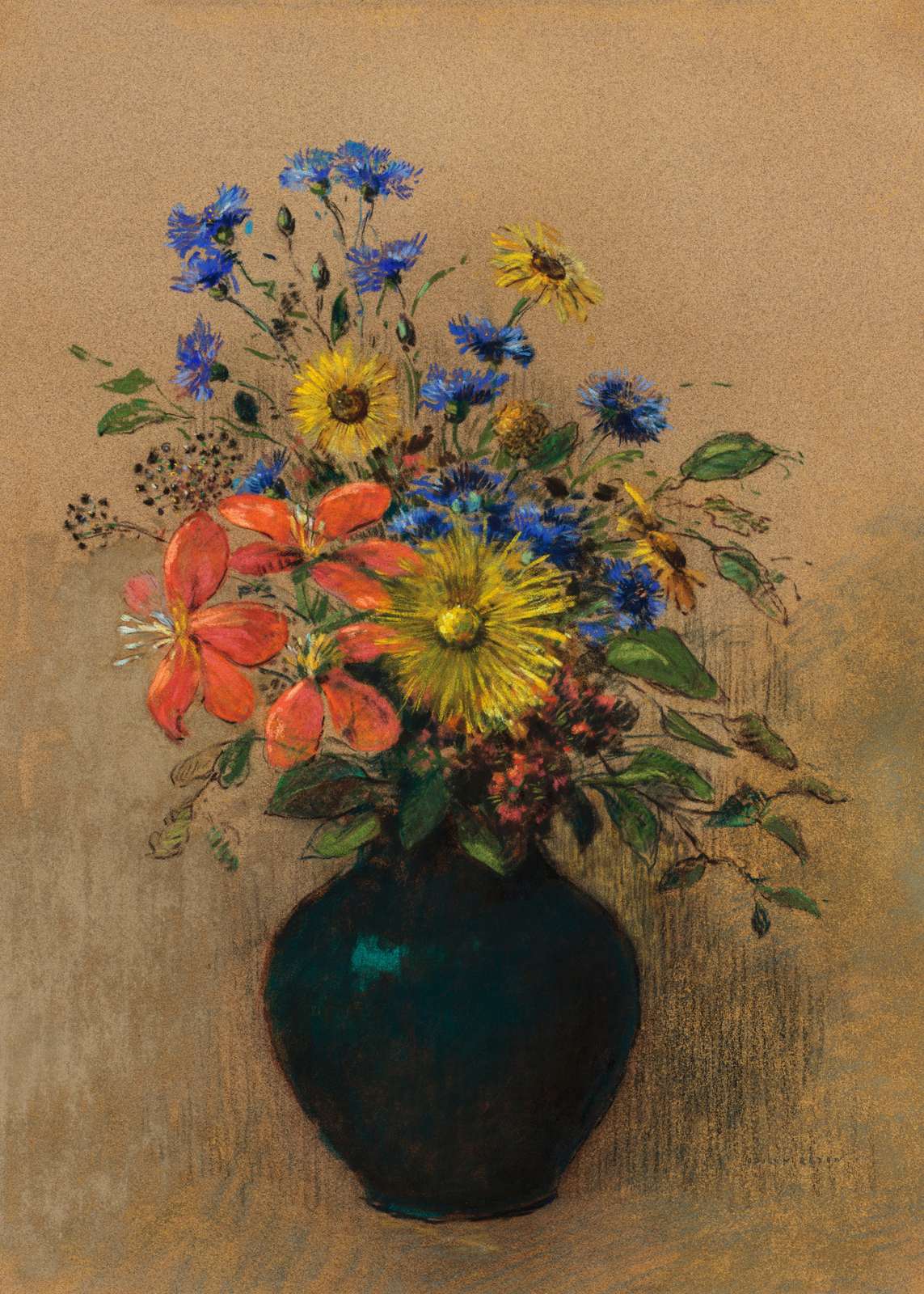 Affisch - Blomvas av Odilon Redon