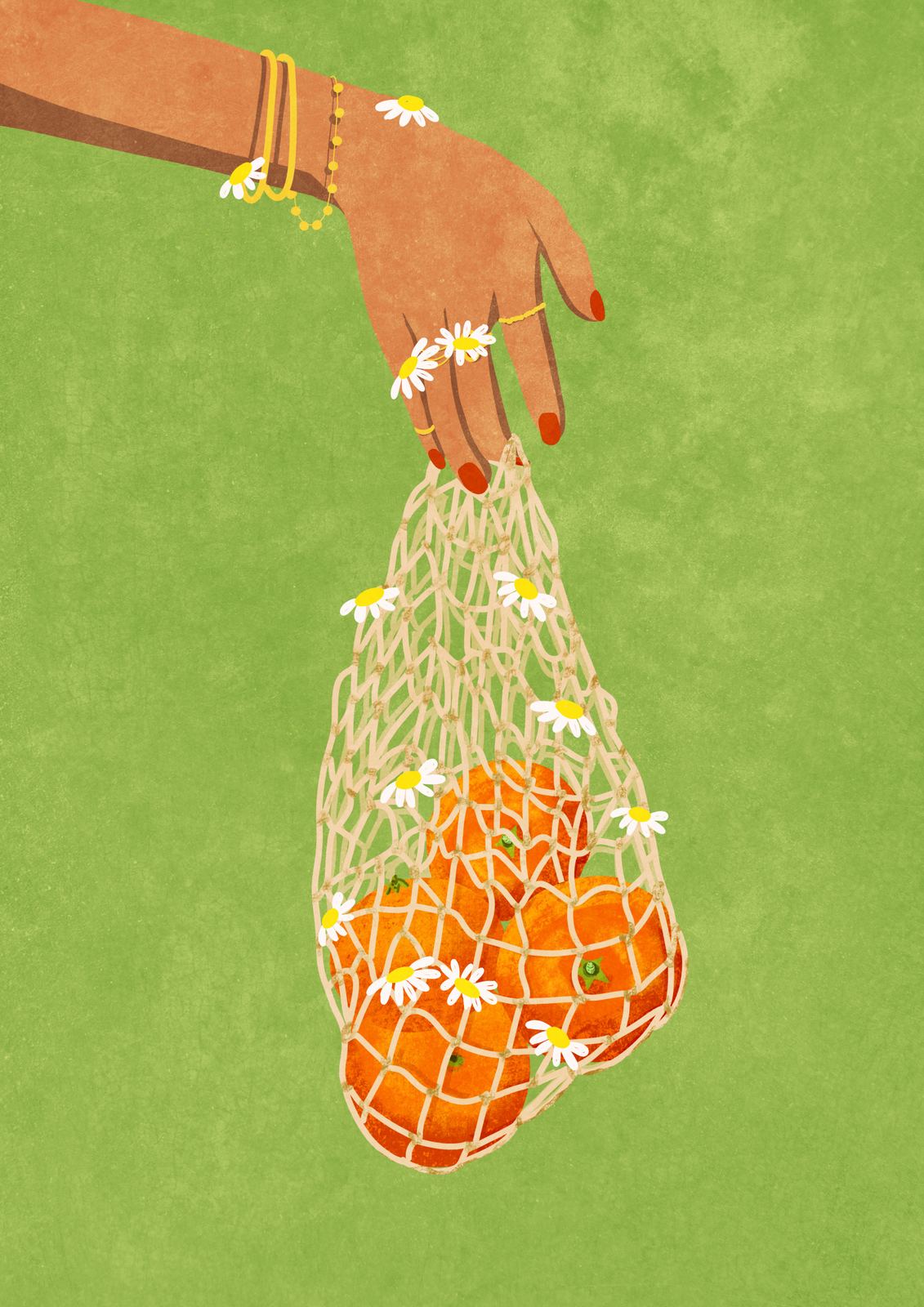 Poster - Hand med apelsiner