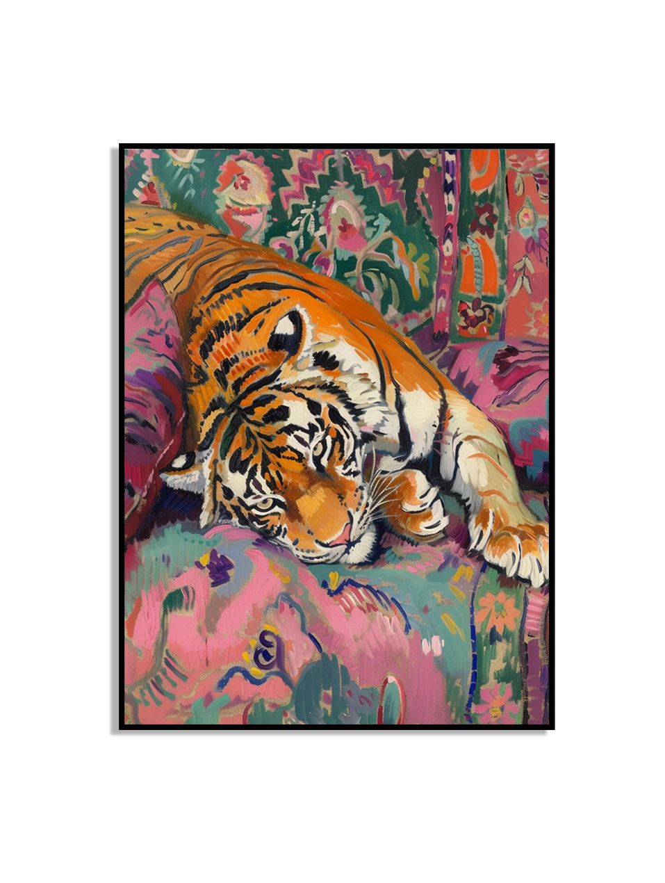 Tiger vilar konstverk affisch