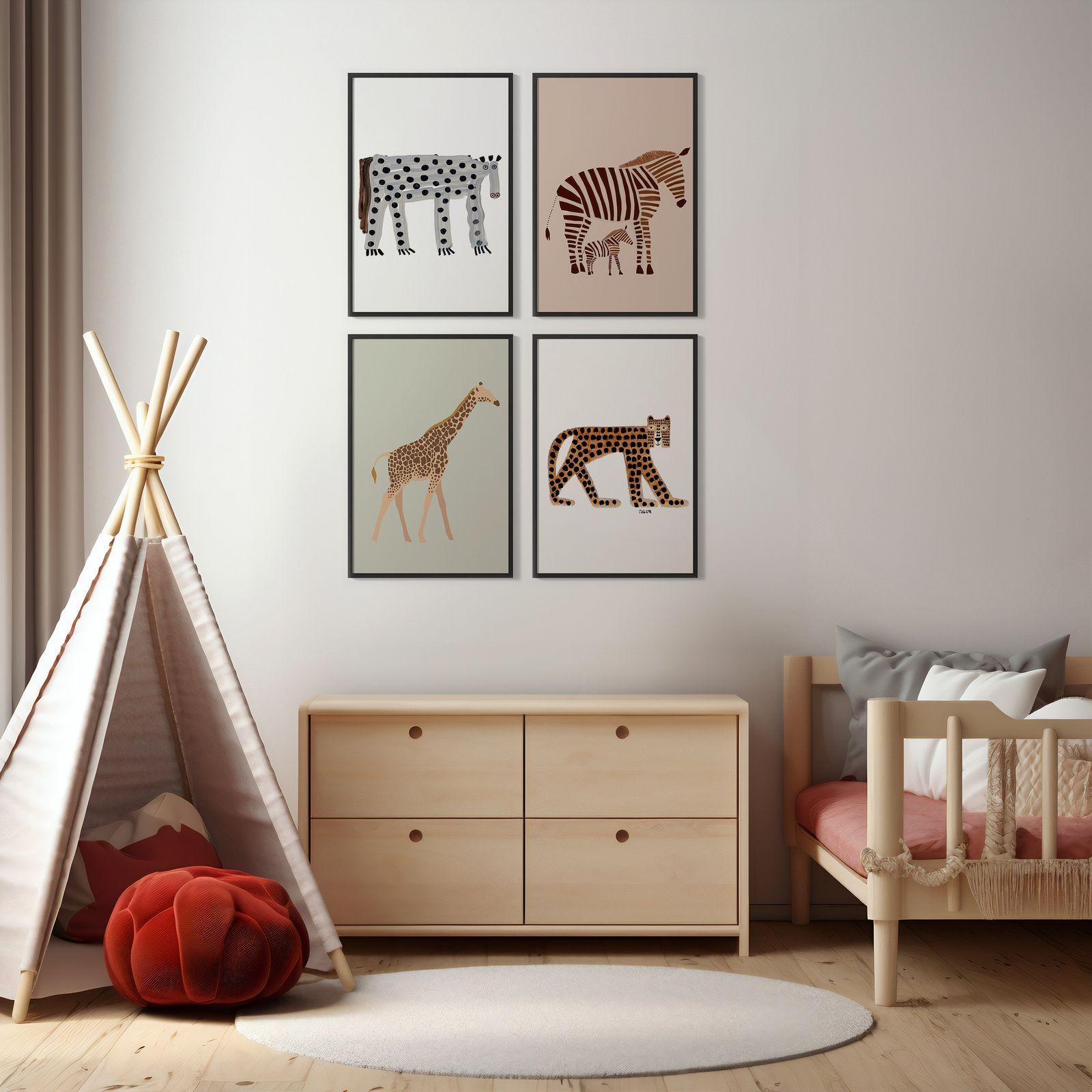 Poster - Djurbilder / Set av 4