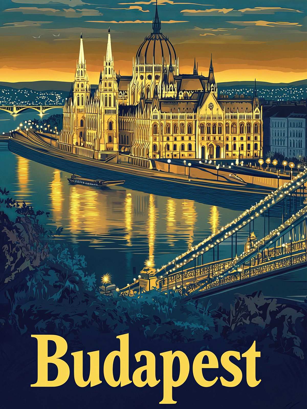 Affisch - Budapest Skyscape