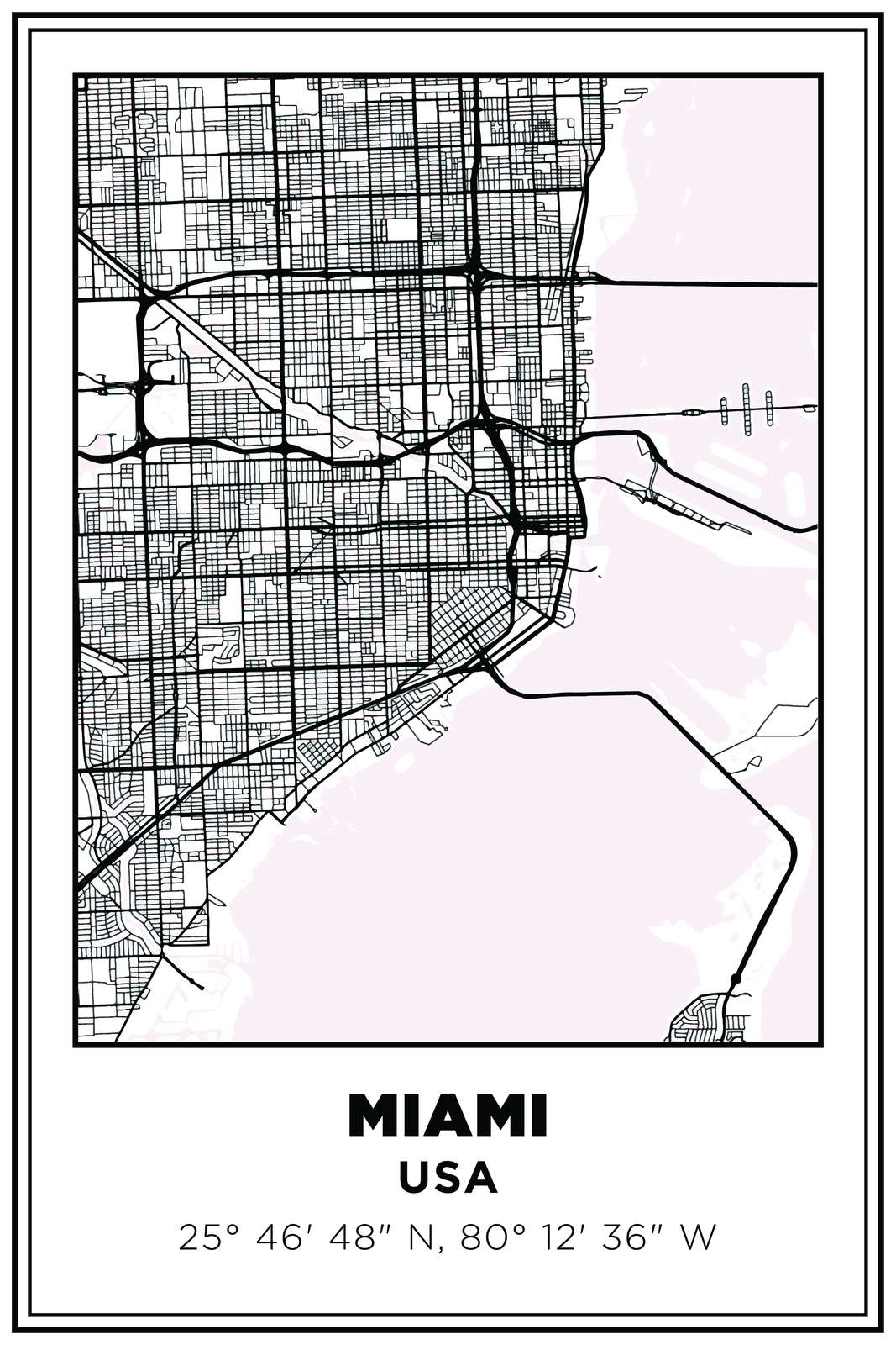 Miami Karta Poster