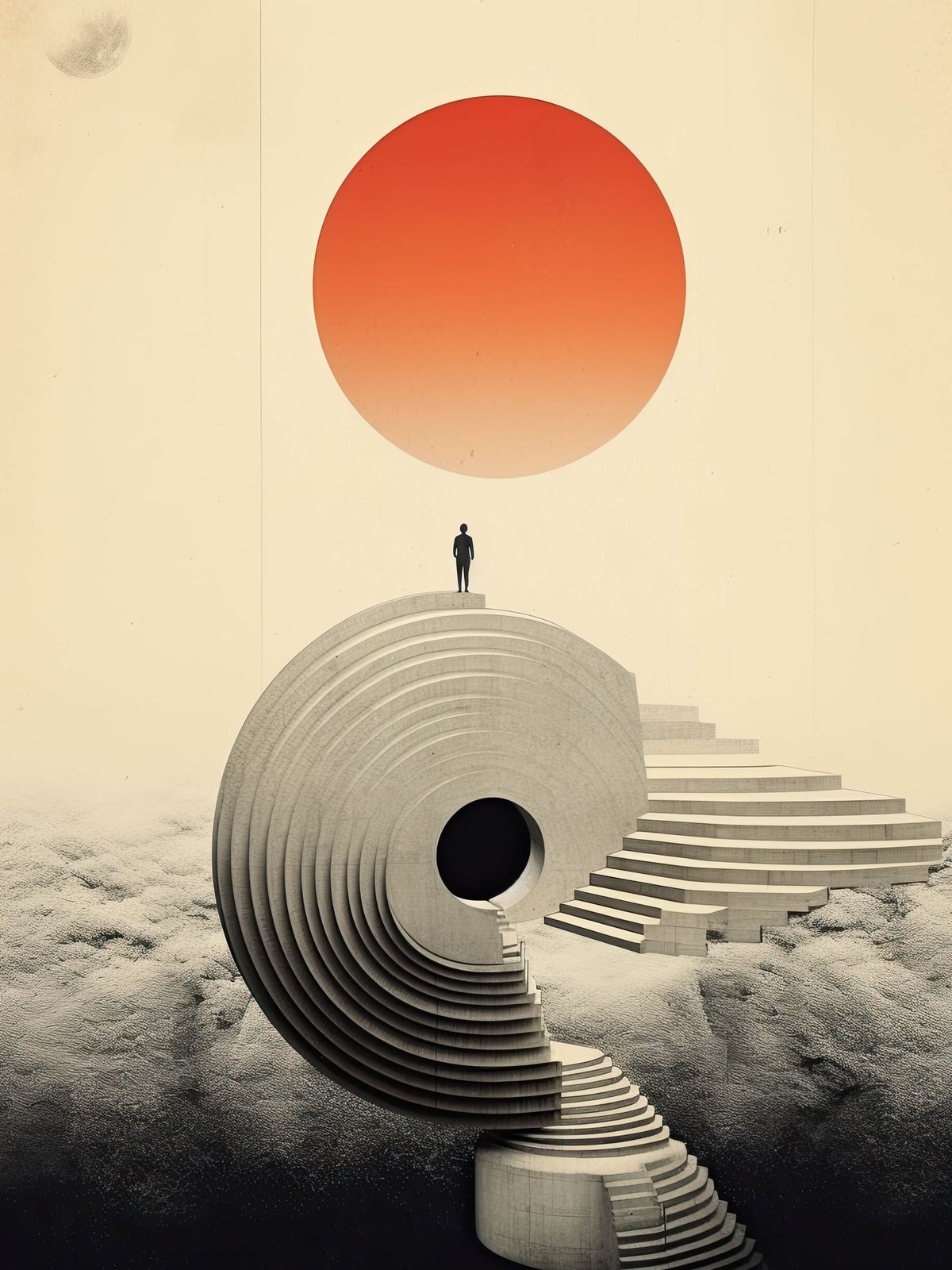 Poster - Abstrakt Röd Sol