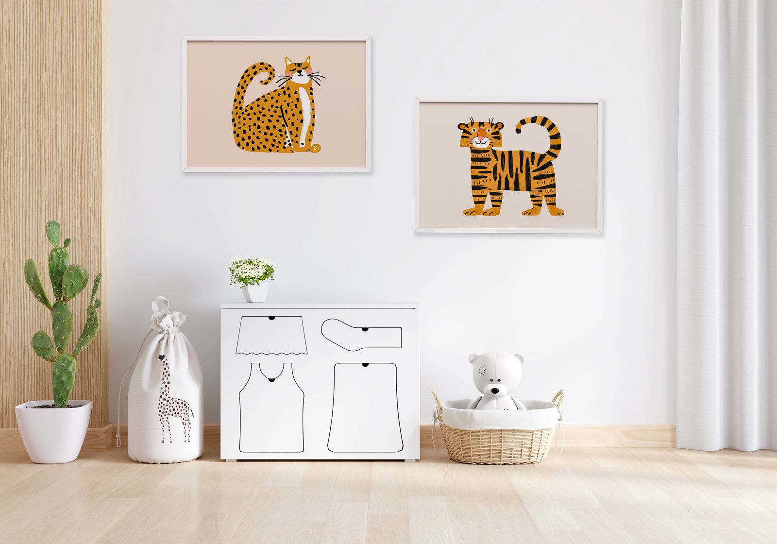 Poster - Tiger och Leopard Set om 2