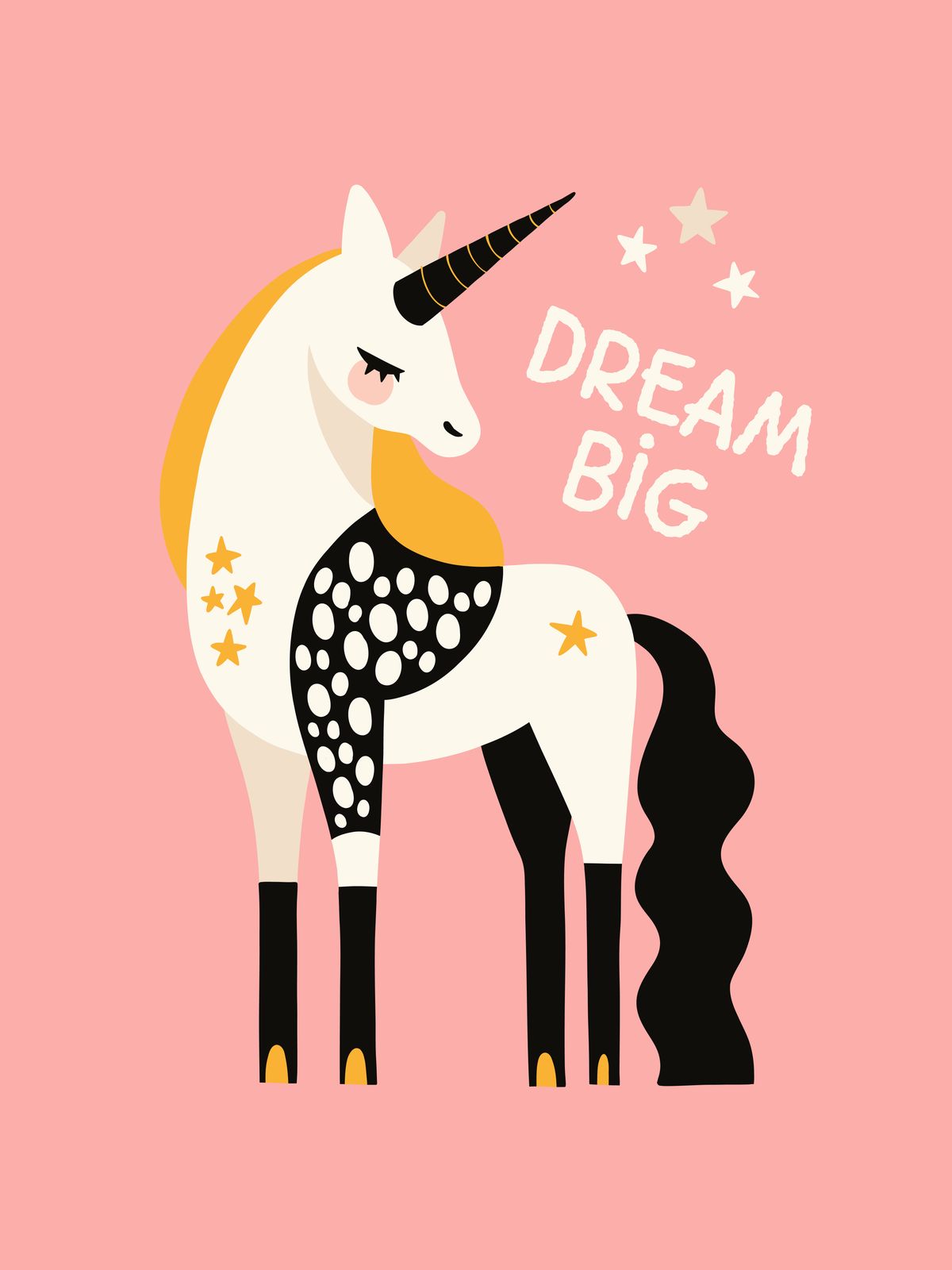 Poster - Dream Big Enhörning