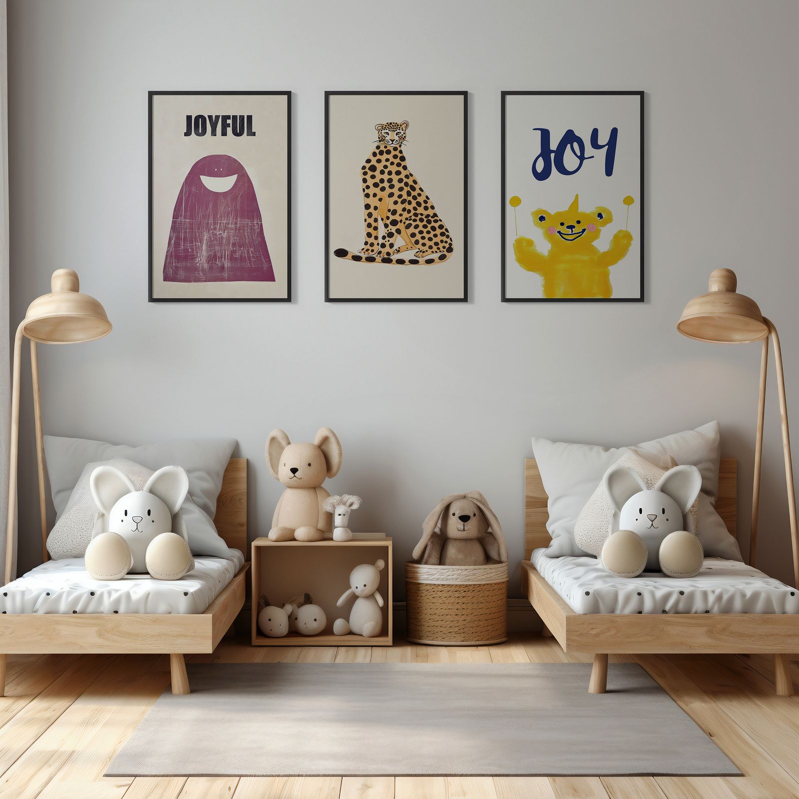 Poster - Glada Djur / Set av 3