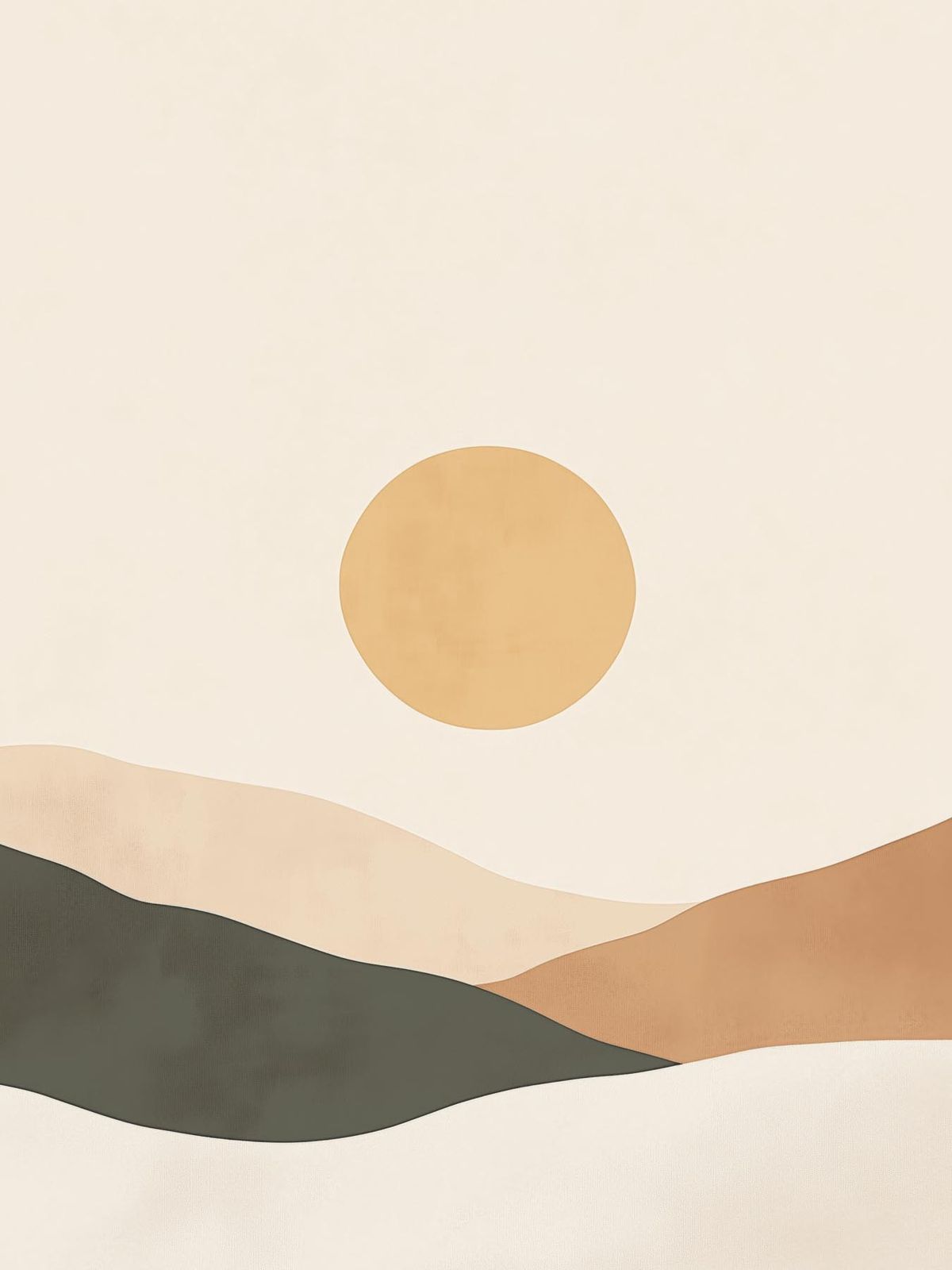 Poster - Abstrakt Sol och Kullar