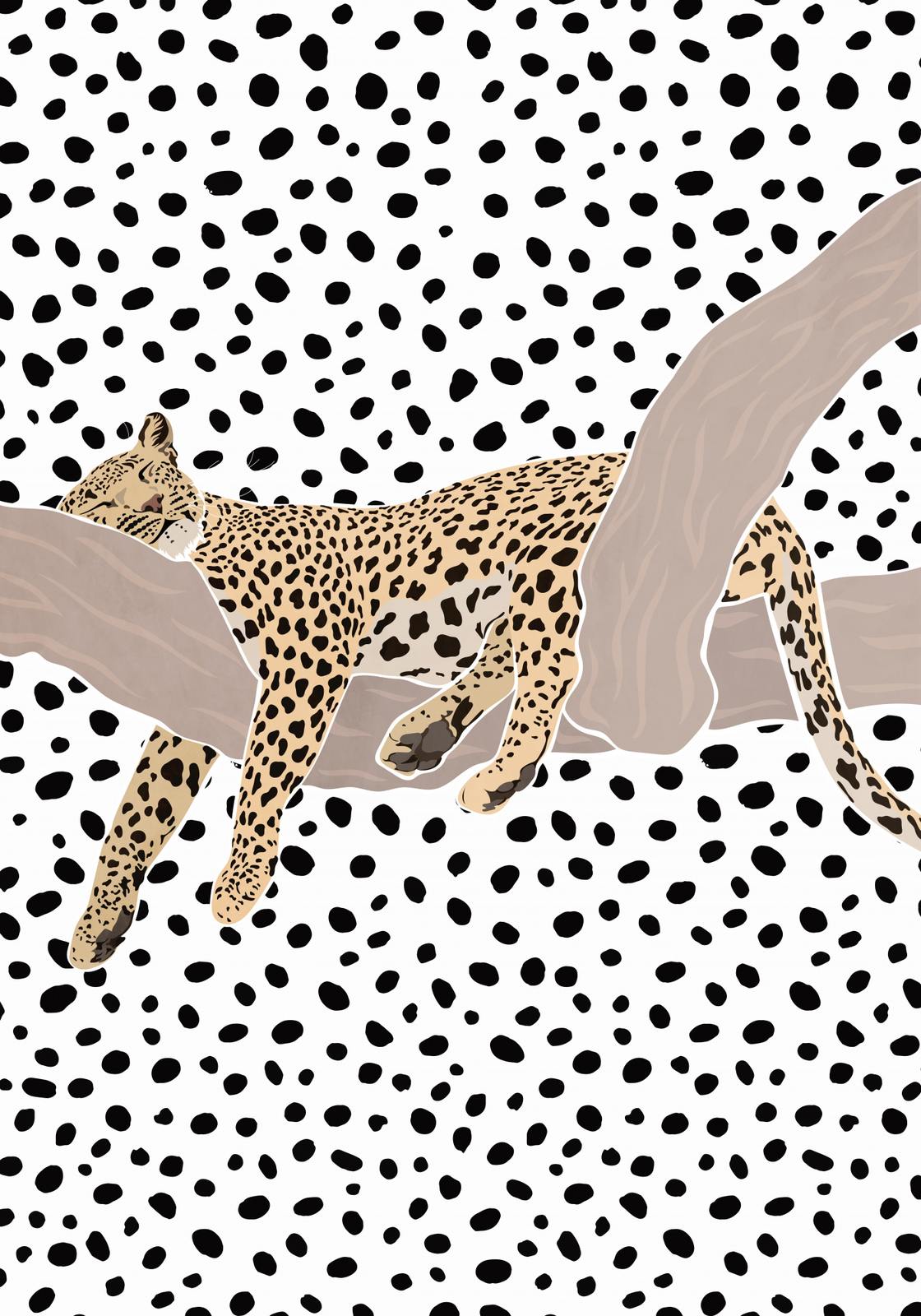 Poster - Sovande Leopard
