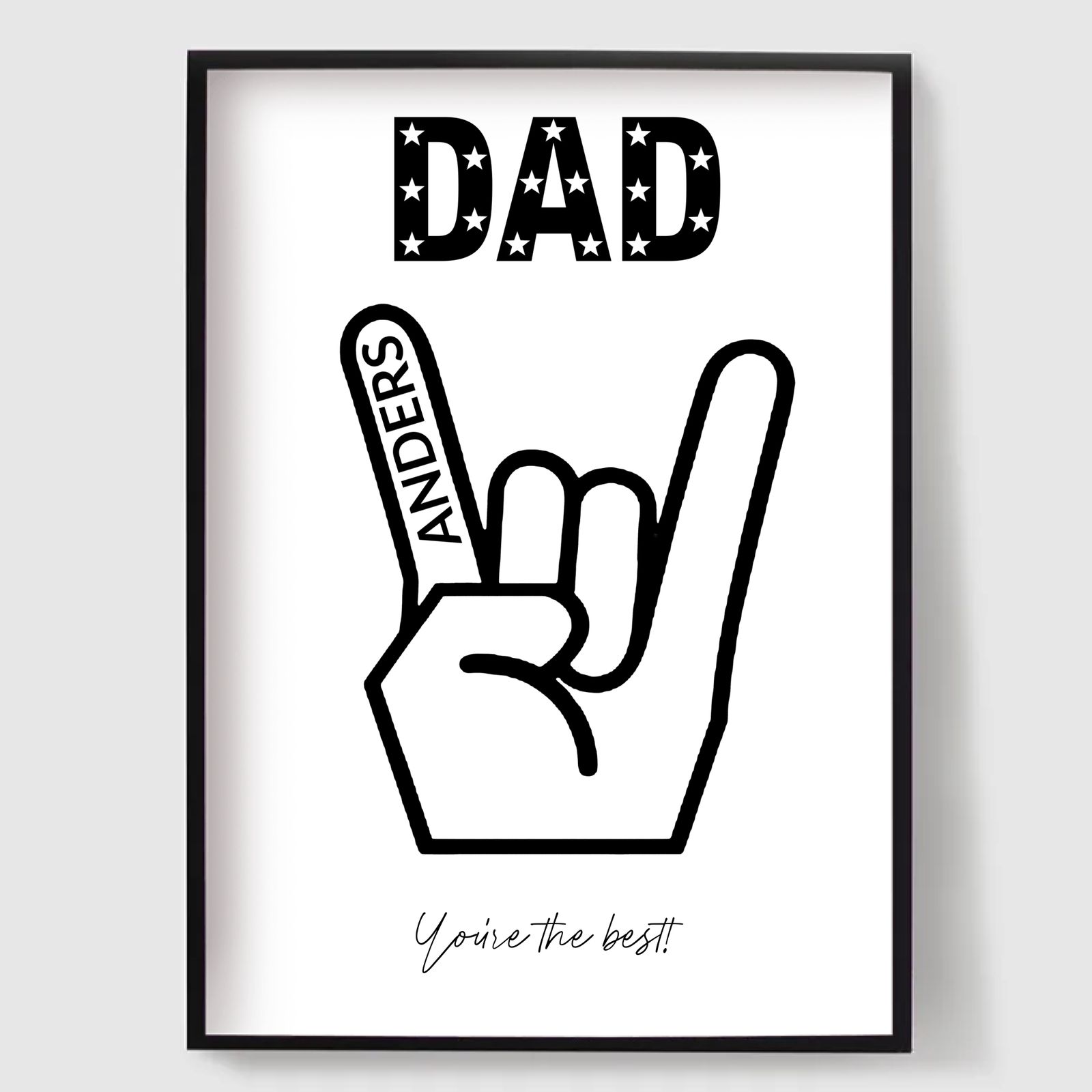 Personliga Posters - Pappa Rock n Roll Fingrar