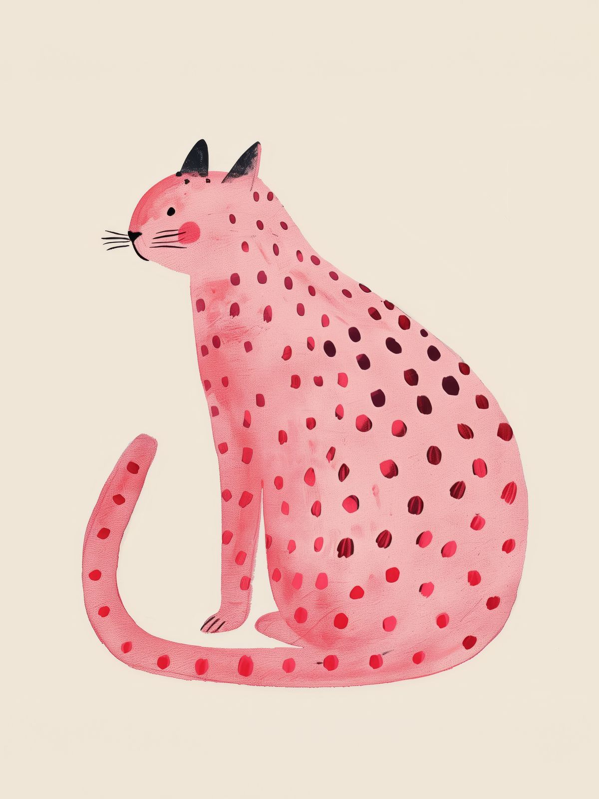 Poster - Rosa Fläckig Katt