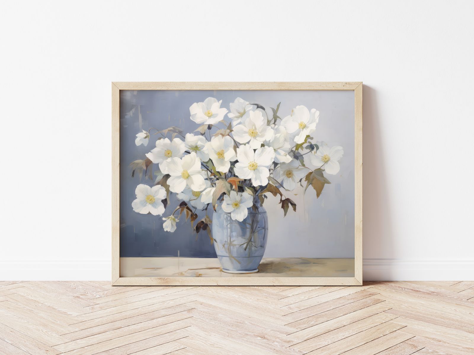 Poster - Vit Blomvas