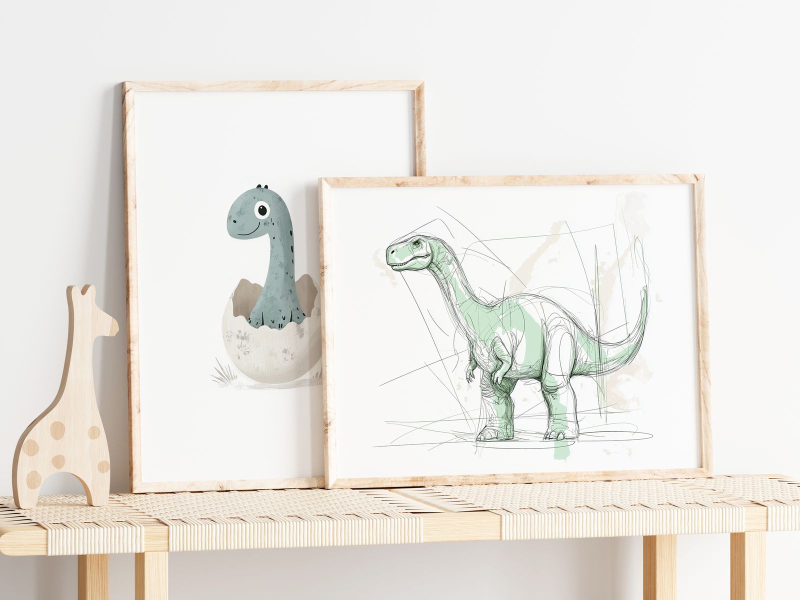 Poster - Dinosauriekonst / Set av 2