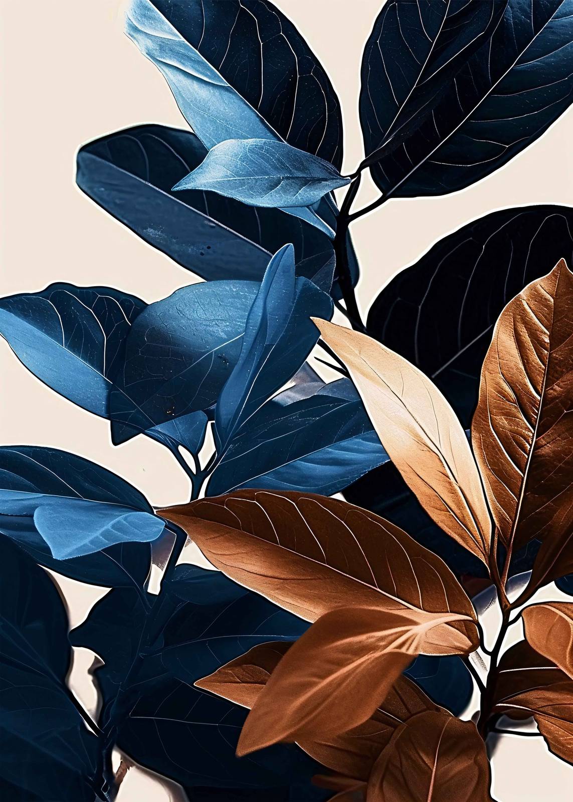 Poster - Botaniskt Bladkonst / Set om 3