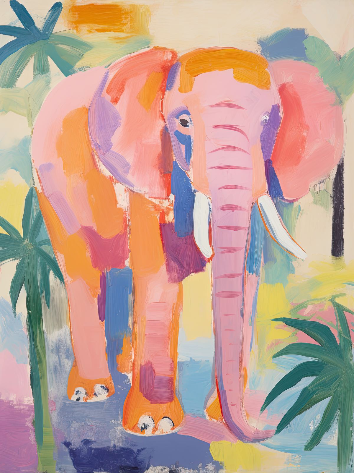 Poster - Färgglad Elefant