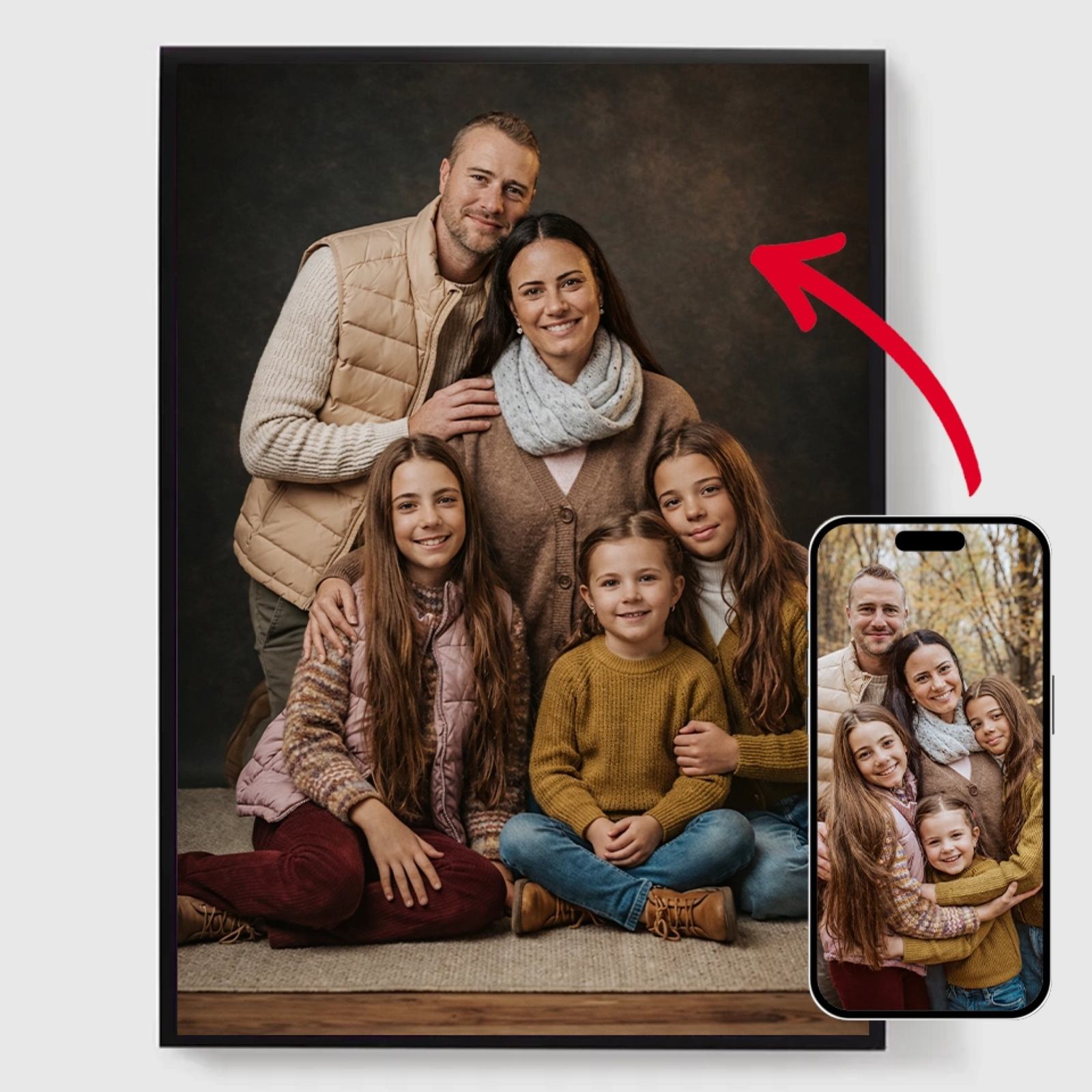 Personlig Poster - Studio Familjeporträtt - AI Poster