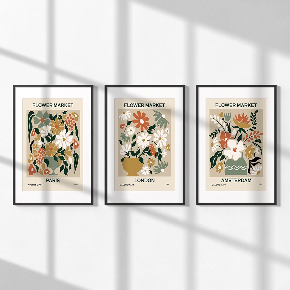 Poster - Flower Market Collection / Set av 3