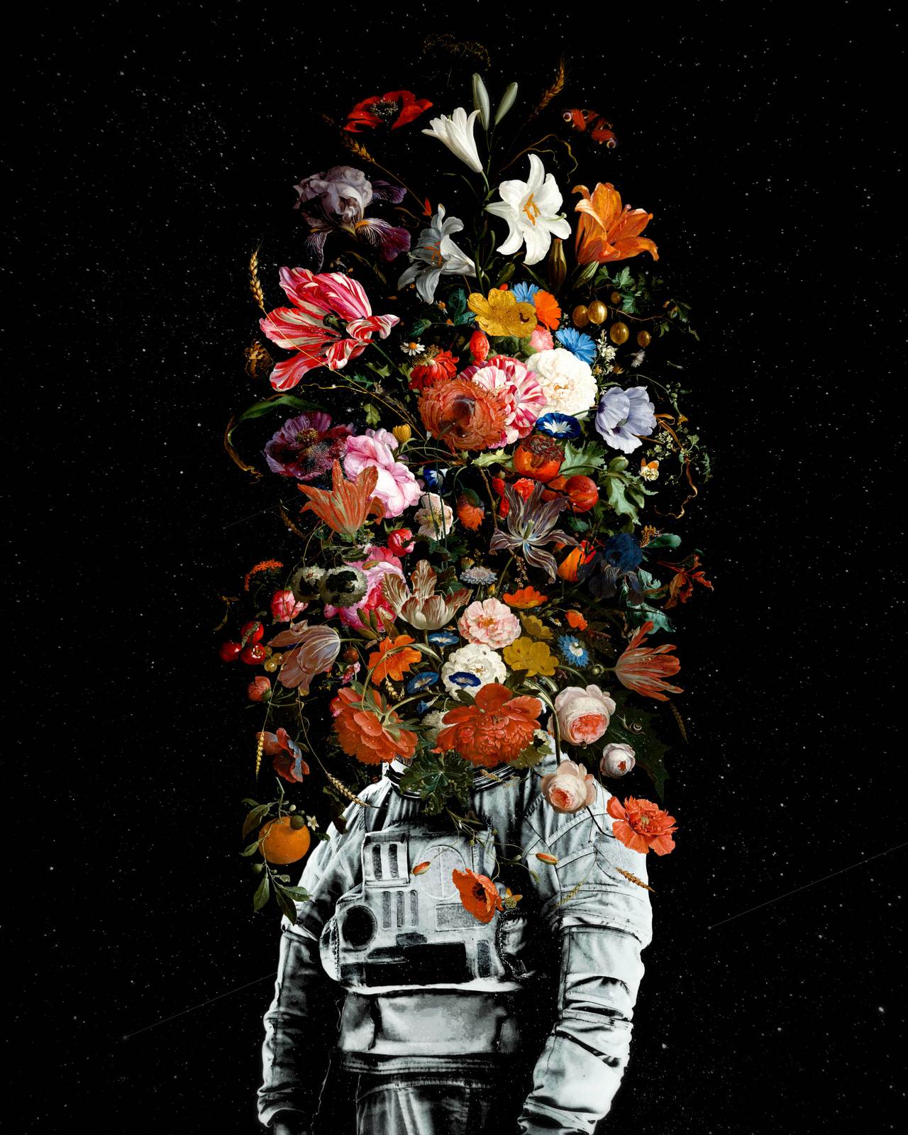 Poster - Astronaut med Blommor