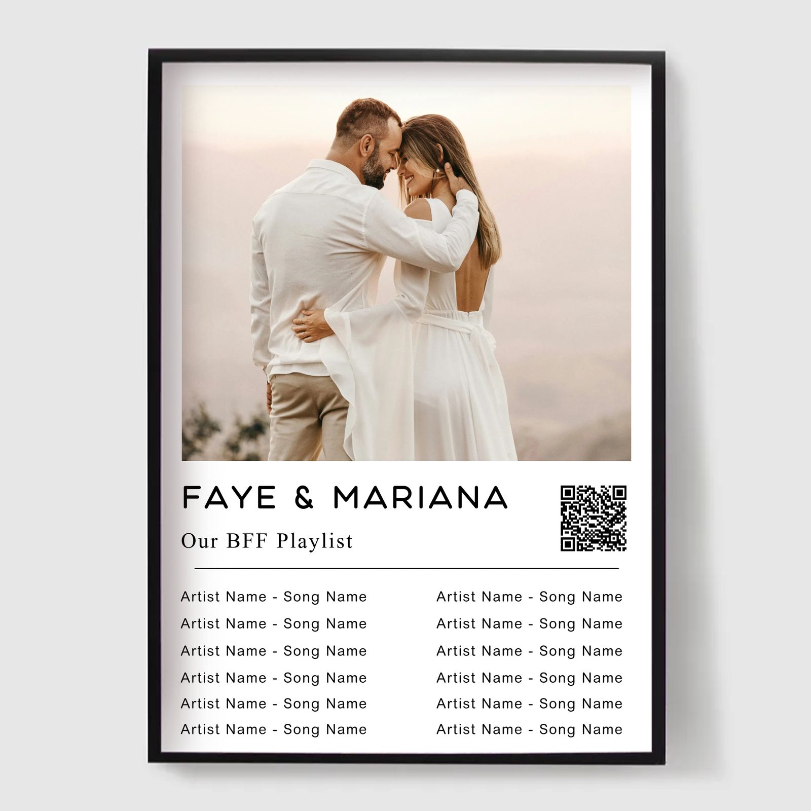 Personlig Poster - Spellista med låtar med QR-kod
