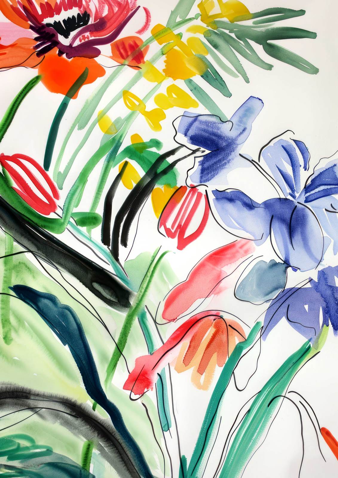 Poster - Färgglad Blomsterkonst