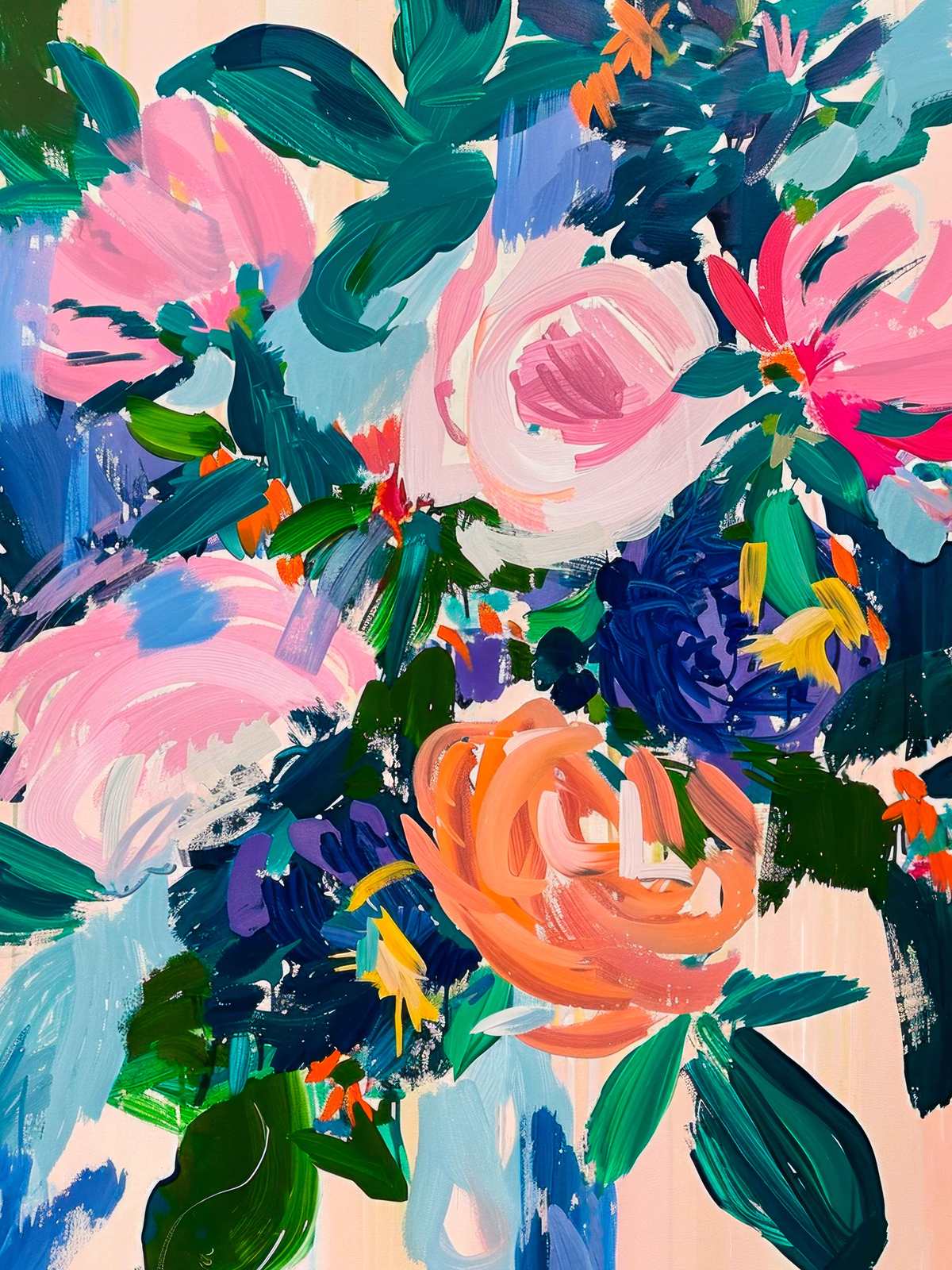 Poster - Livlig Blomsterkonst
