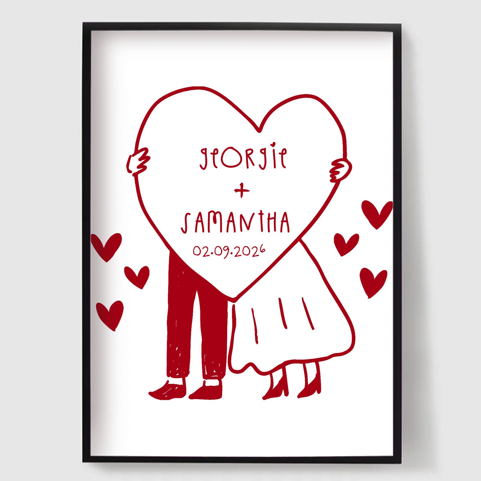 Personlig Poster - Illustration av Bröllopsdagens Datum