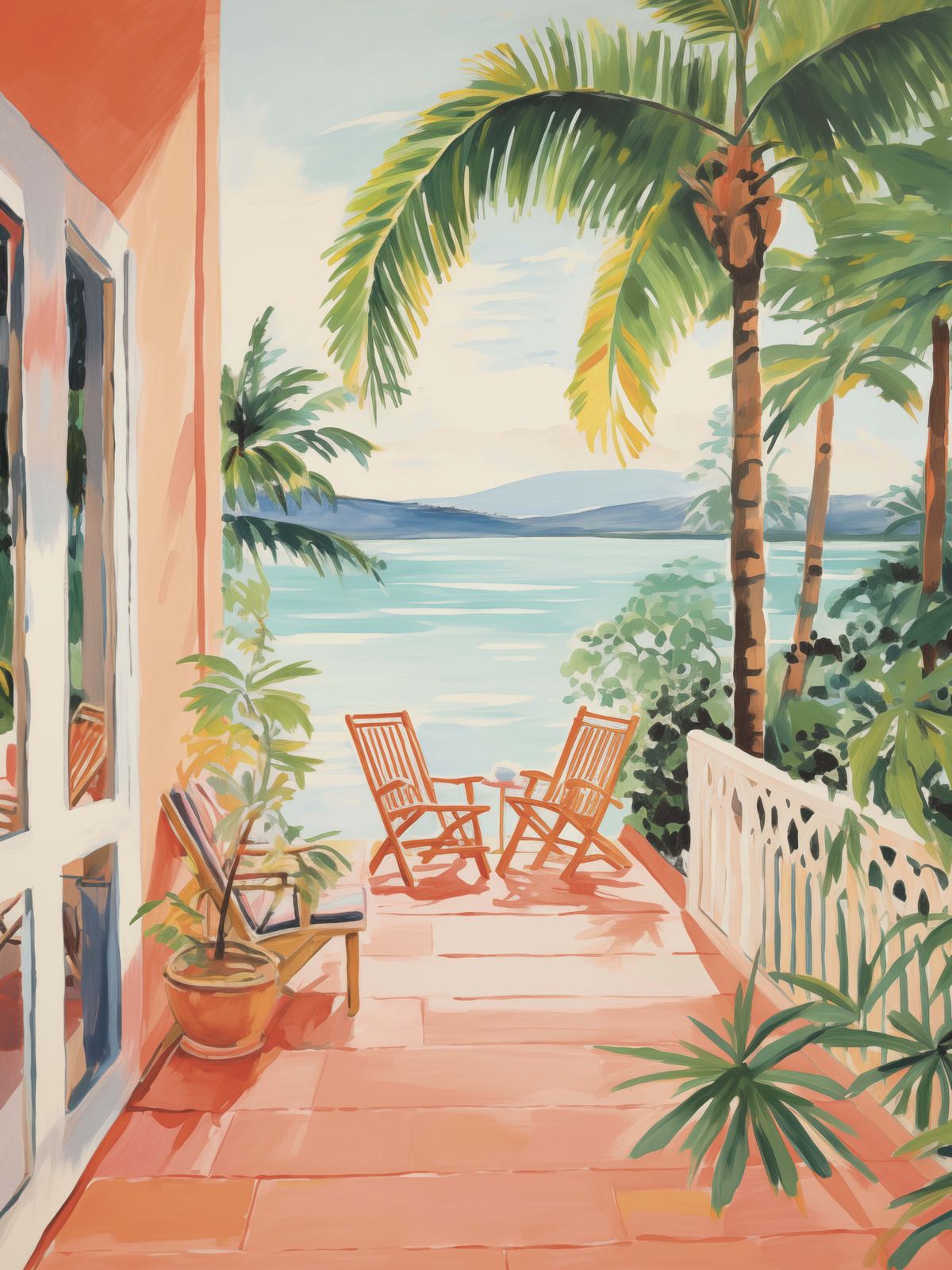Poster - Tropisk Terrassvy