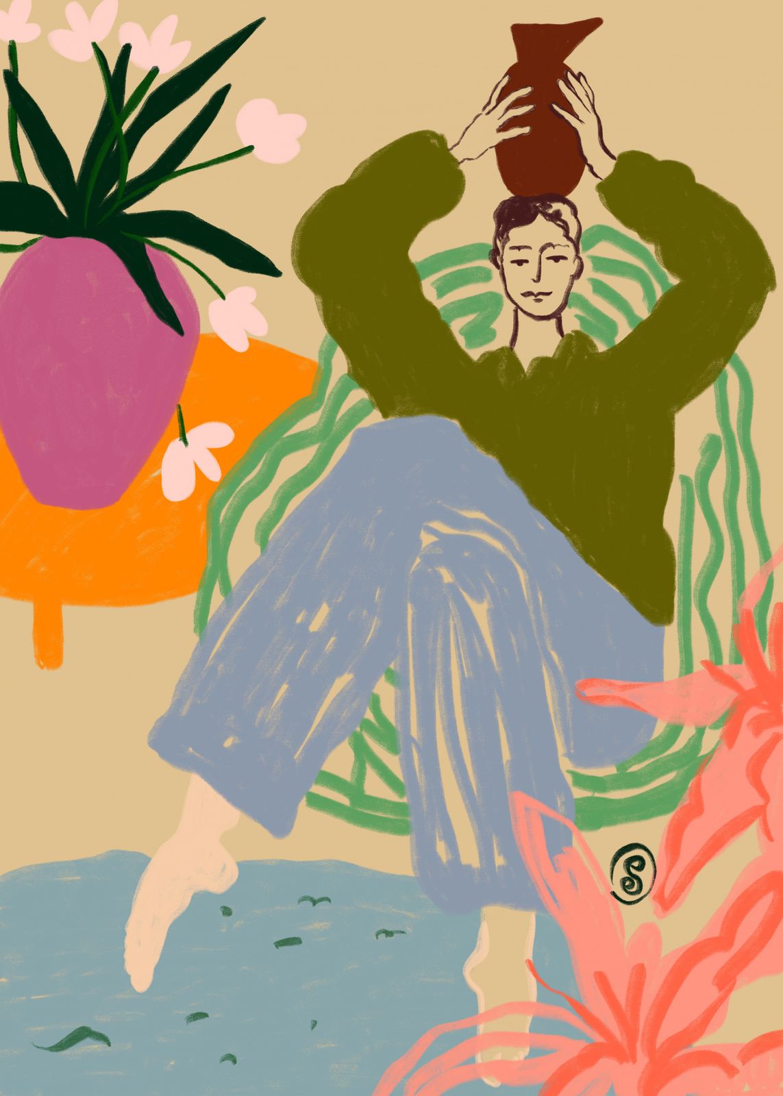 Poster - Avslappnad Figur Design