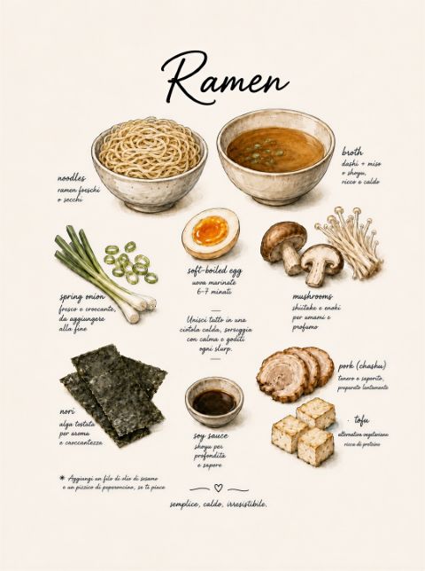 Poster - Ramen Ingredienser Konst