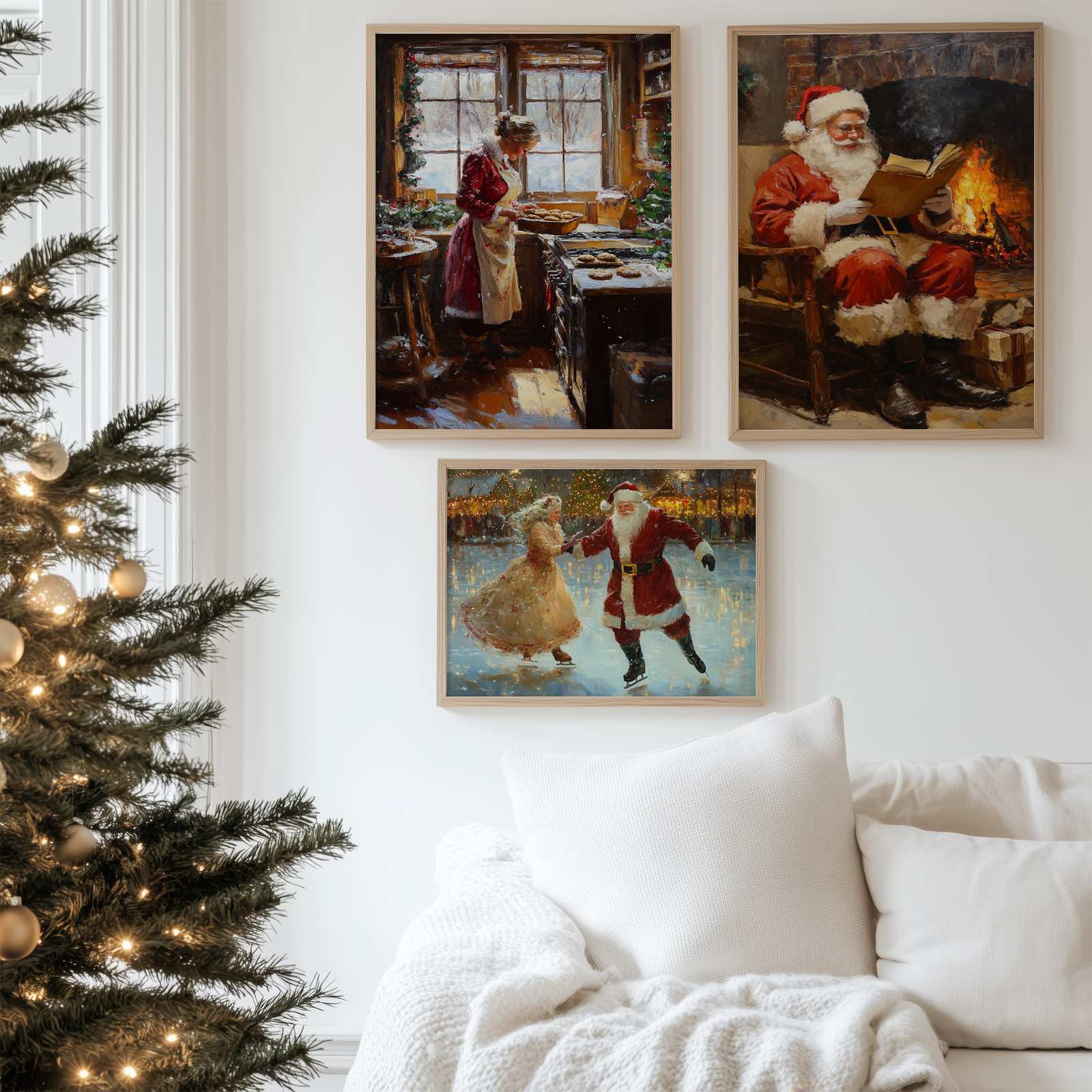 Poster - Tomte Julscener / Set av 3