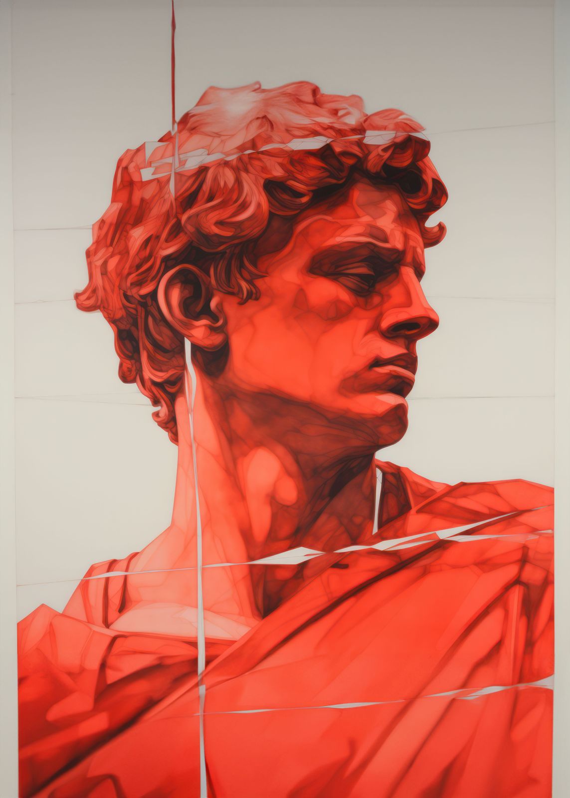 Poster - David Röd Porträtt