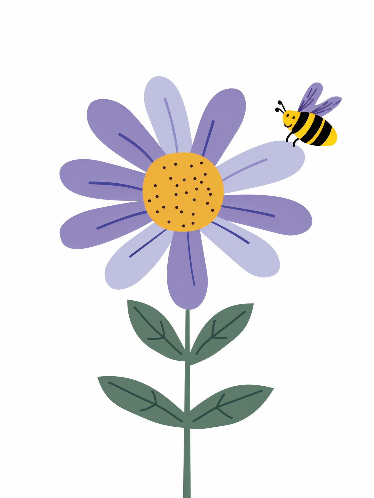 Poster - Blomma och Bi