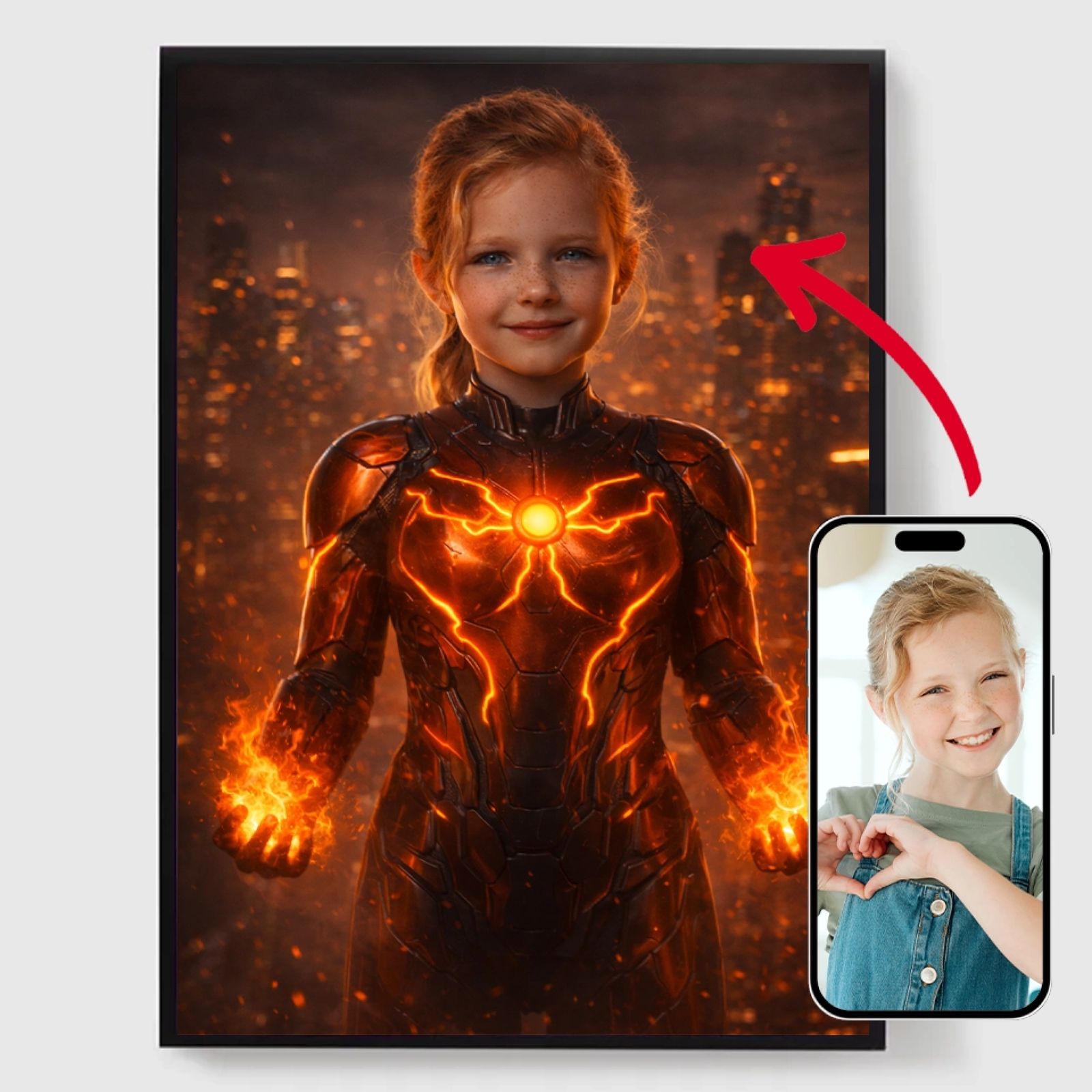 Personlig Poster - Barn Brandhjälte - AI Poster