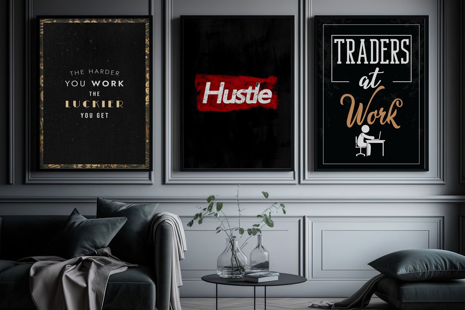 Poster - Motiverande citat set / Set av 3