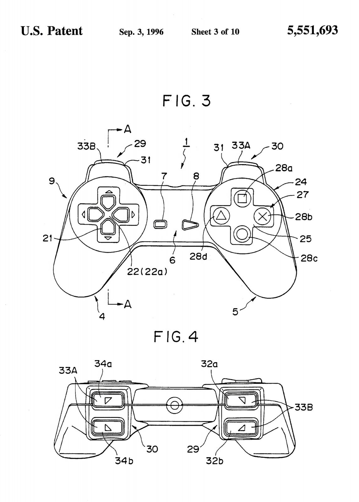 Patentritningsaffisch - PlayStation-kontroll