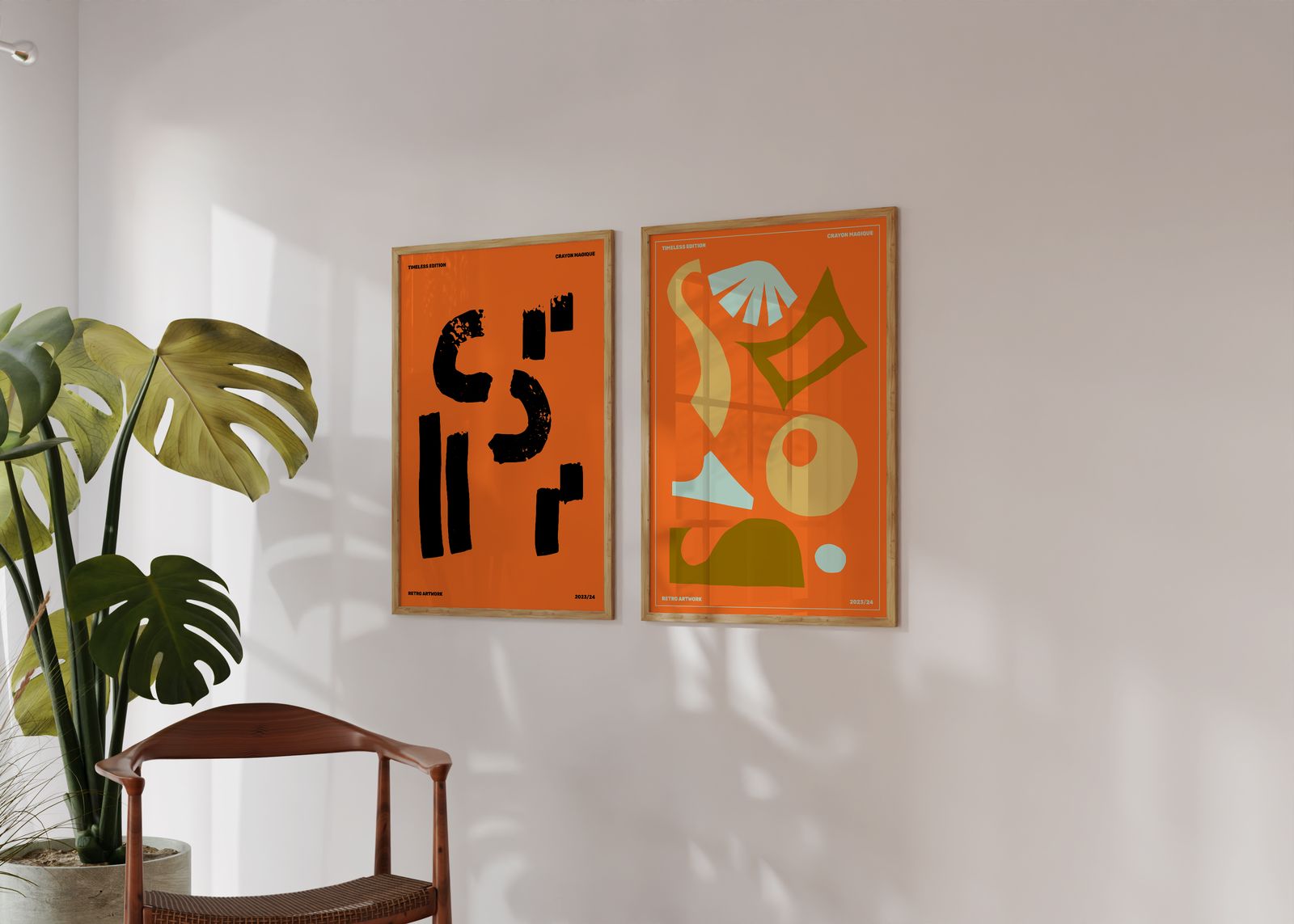 Poster - Retro Abstrakt Set om 2