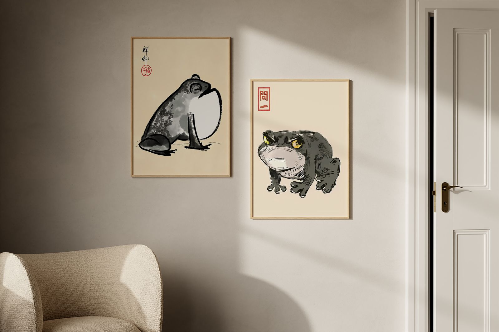 Poster - Konstnärlig Grodkollektion / Set om 2