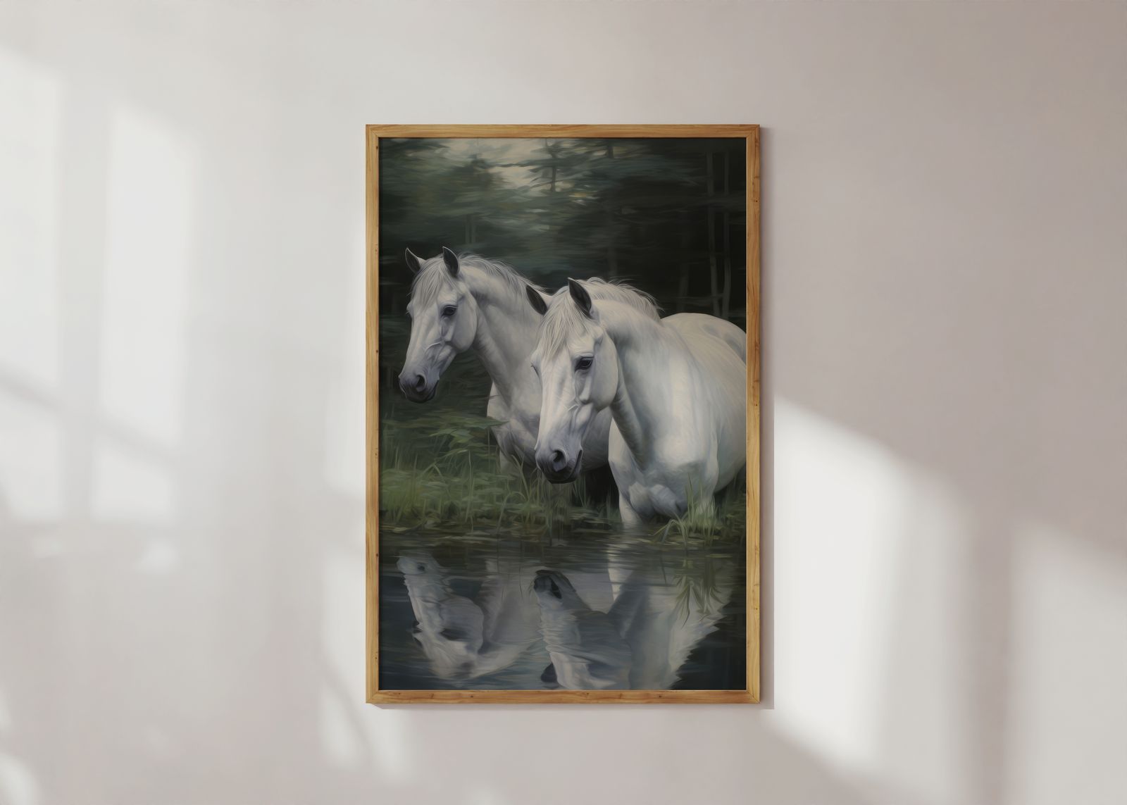 Poster - Vita Hästars Reflektion