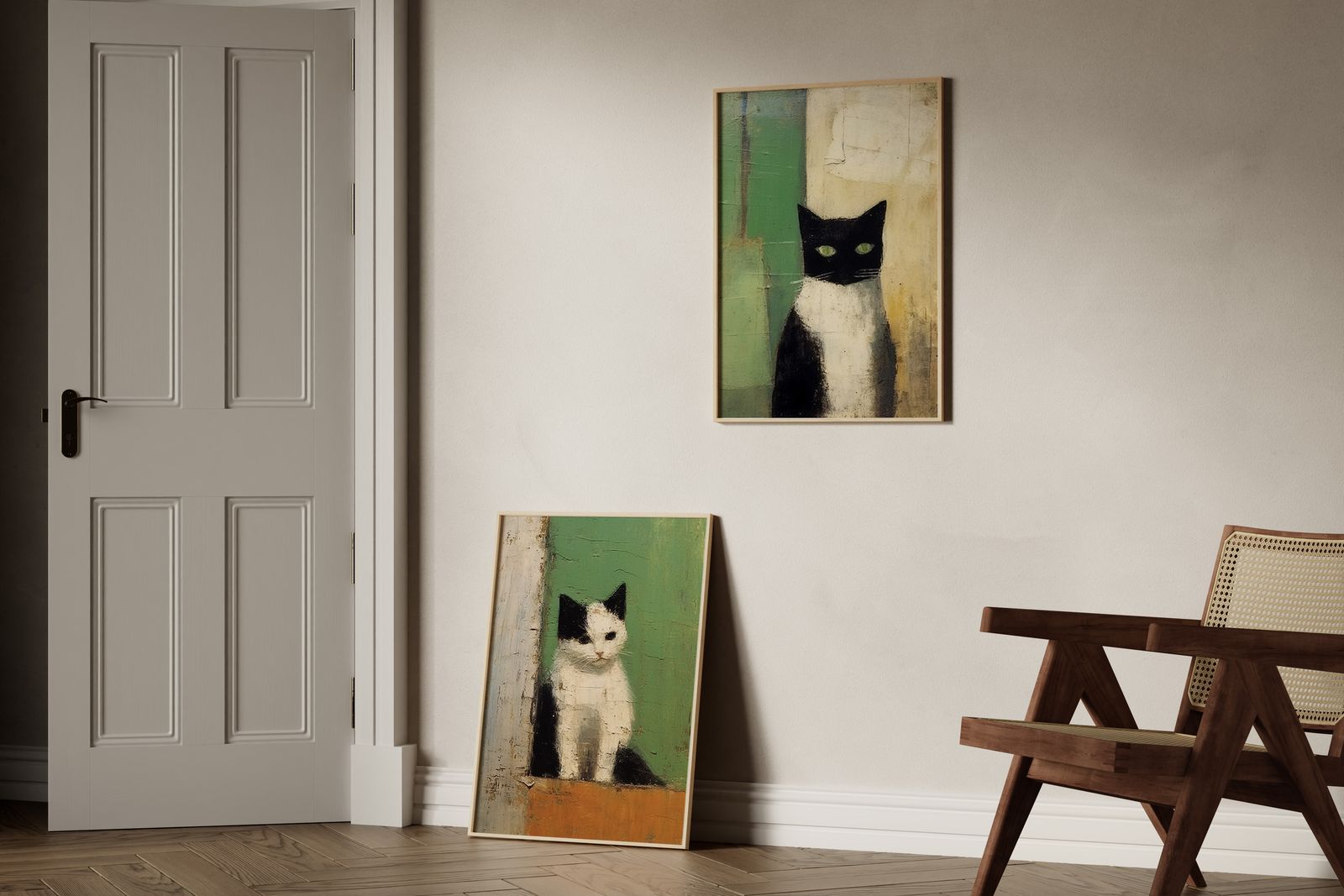 Poster - Katmålning / Set av 2